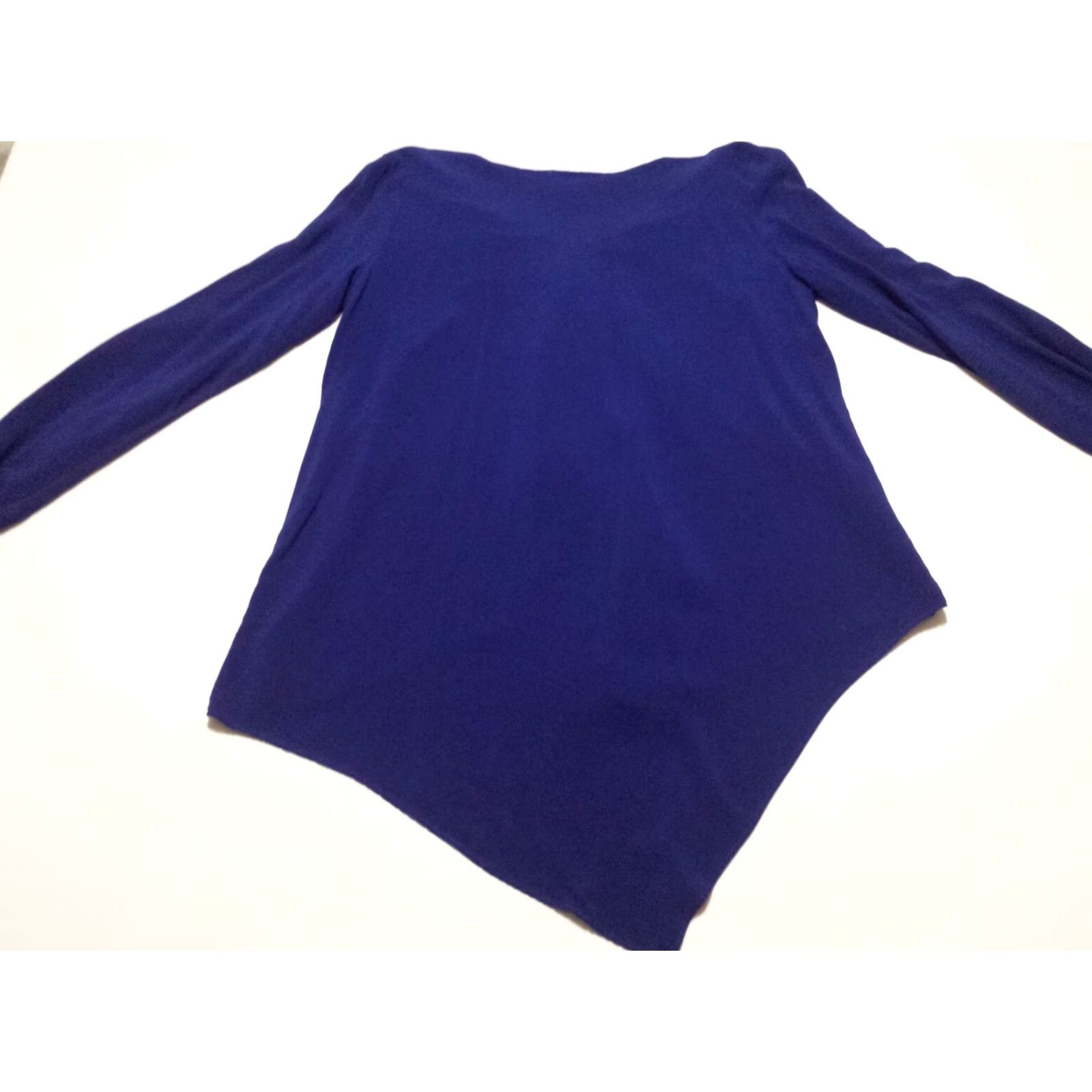 Soft Surroundings Soft Surroundings Shirt Womens Medium Blue V-Neck Long Sleeve Rayon Blouse Size M / US 6-8 / IT 42-44 - 6 Thumbnail