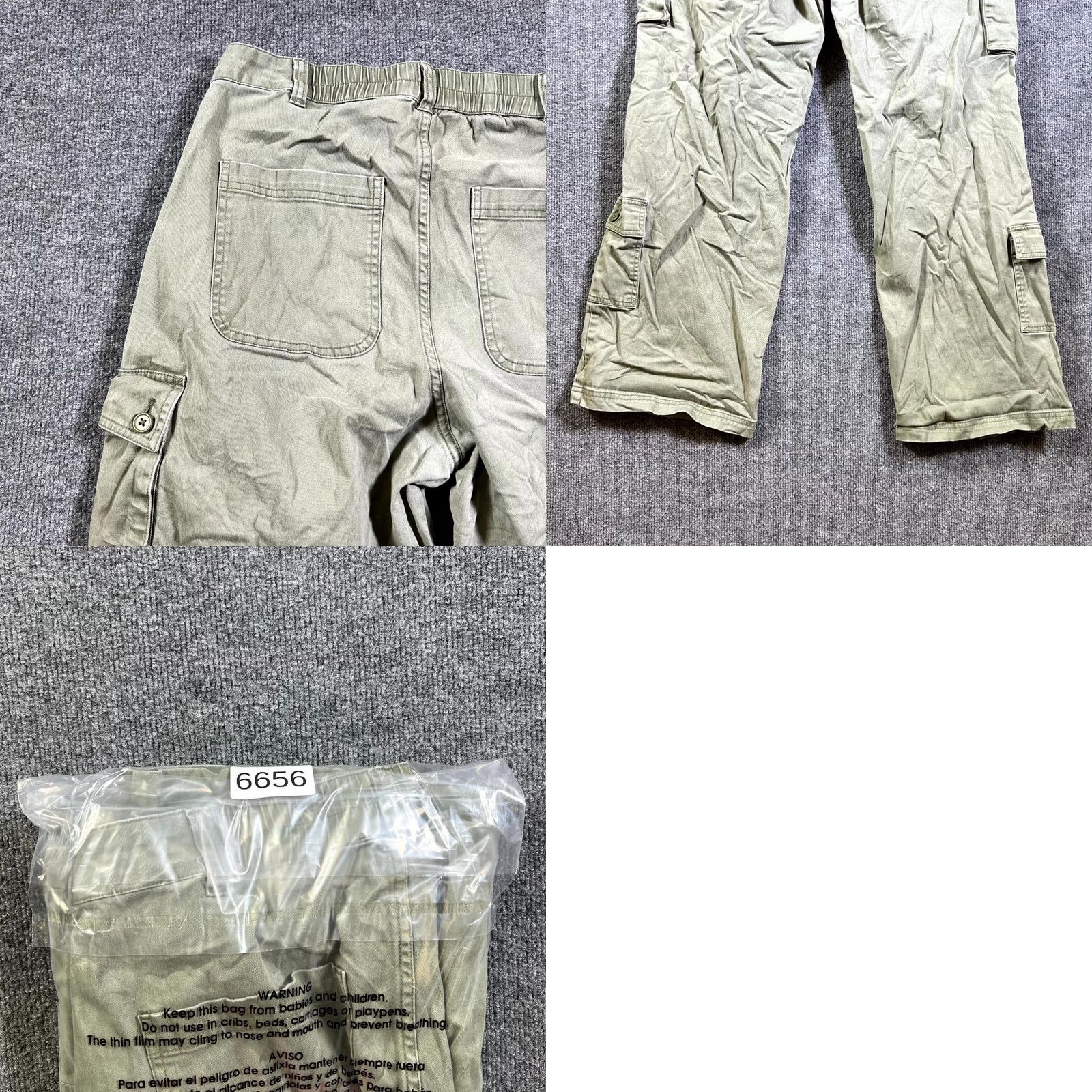 Vintage Wild Fable Cargo Pants Women M Olive Green Cotton Utility Pockets Hiking Camping Size 32" / US 10 / IT 46 - 10 Thumbnail