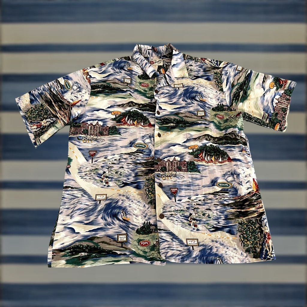 Hilo Hattie VINTAGE Hilo Hattie Surf Golf Volcano Beach Button Front Hawaiian Shirt Mens XL Size US XL / EU 56 / 4 - 1 Thumbnail