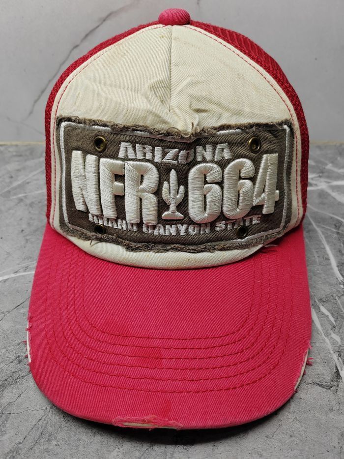 Japanese Brand Vintage Arizona NFR 664 Distressed Style Cap Hat Size ONE SIZE - 2 Thumbnail