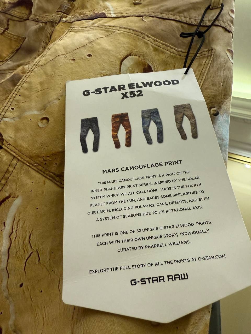 G-Star G-STAR RAW ELWOOD MENS 5622 TAPERED W31 L36 MARS PRINT BROWN Size US 31 - 4 Thumbnail