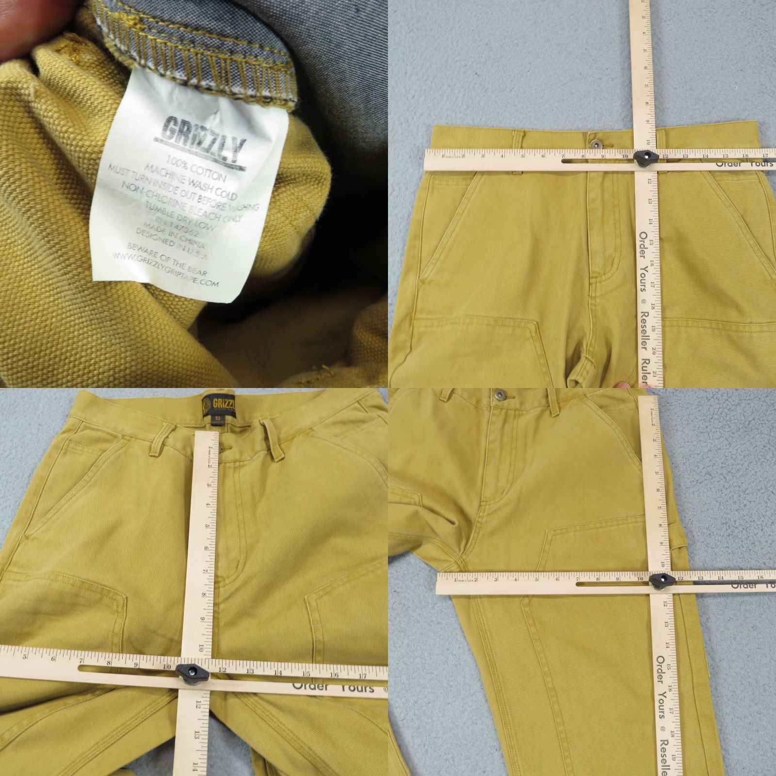 Doublet Grizzly Griptape Pants Men 32 Double Knee Workwear Canvas Carpenter Skater 32x32 Size US 32 / EU 48 - 8 Thumbnail