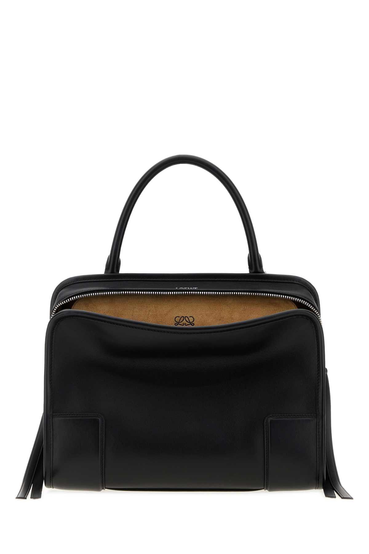 Black Leather Medium Amazona 180 Handbag, Women's