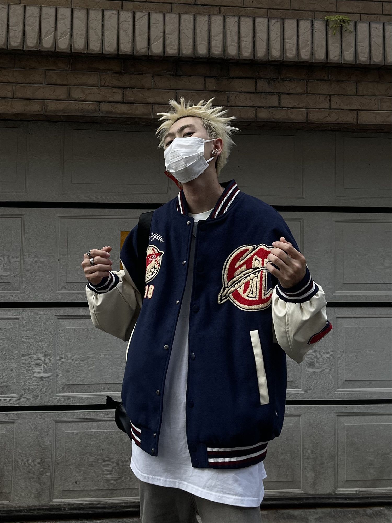 Designer × Japanese Brand Vintage Flocked Varsity Jacket Size US XL / EU 56 / 4 - 3 Thumbnail