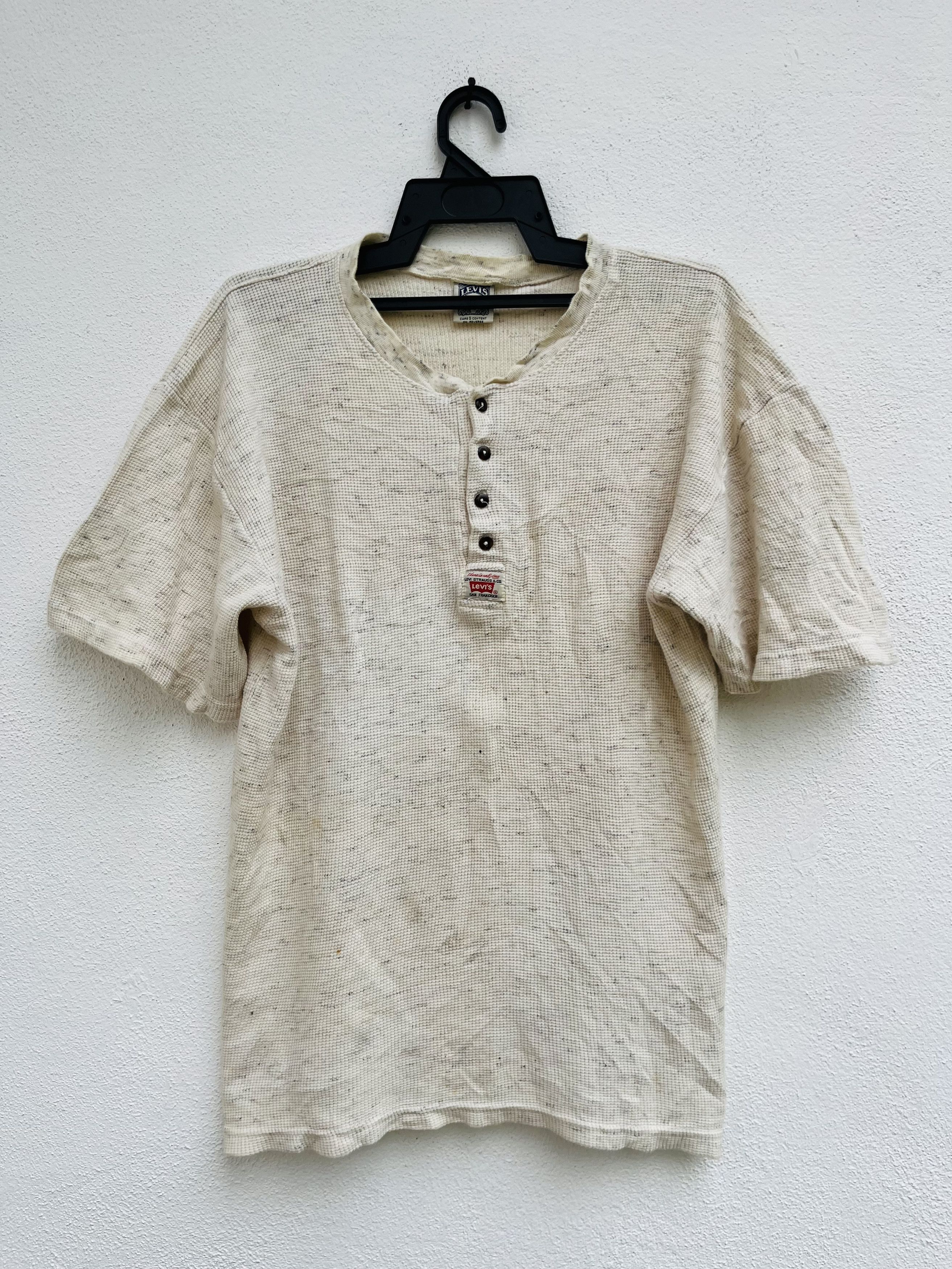 Levi's Vintage Clothing × Vintage Vintage 90s Levis Half Button Streetwear Fashion Style Size US M / EU 48-50 / 2 - 1 Thumbnail
