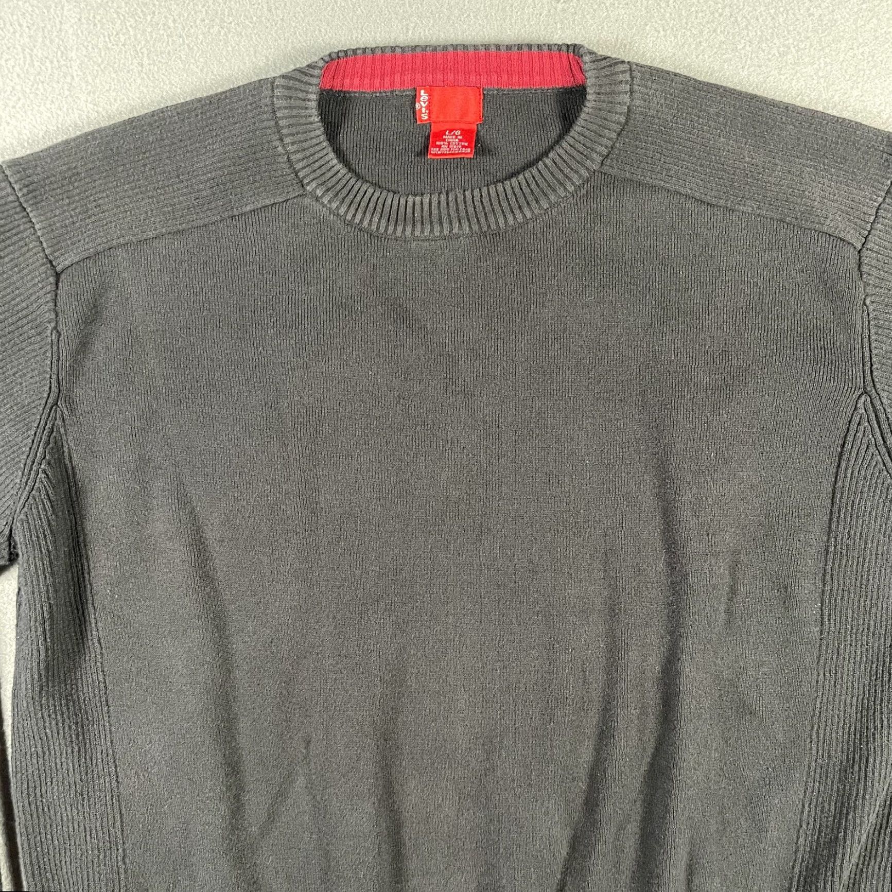 Levi's Levi's Sweater Mens Large Black Crewneck Pullover Knit Cotton Long Sleeve Classic Size US L / EU 52-54 / 3 - 3 Thumbnail