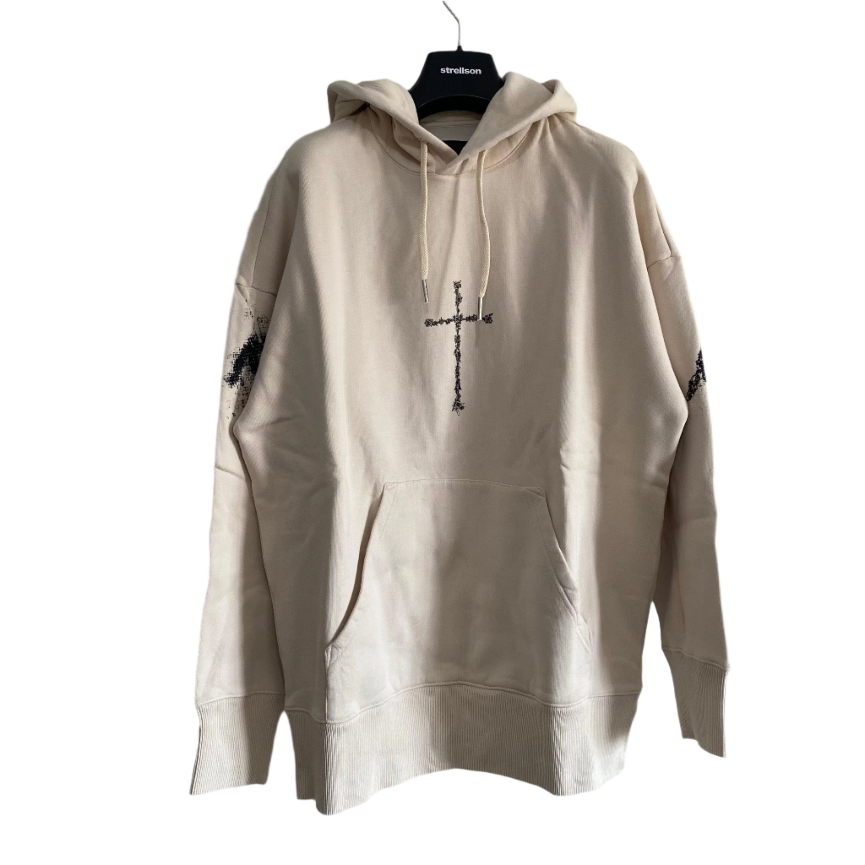 Givenchy Beige Cross Tattoo Logo Oversized Hoodie Size US S / EU 44-46 / 1 - 1 Thumbnail