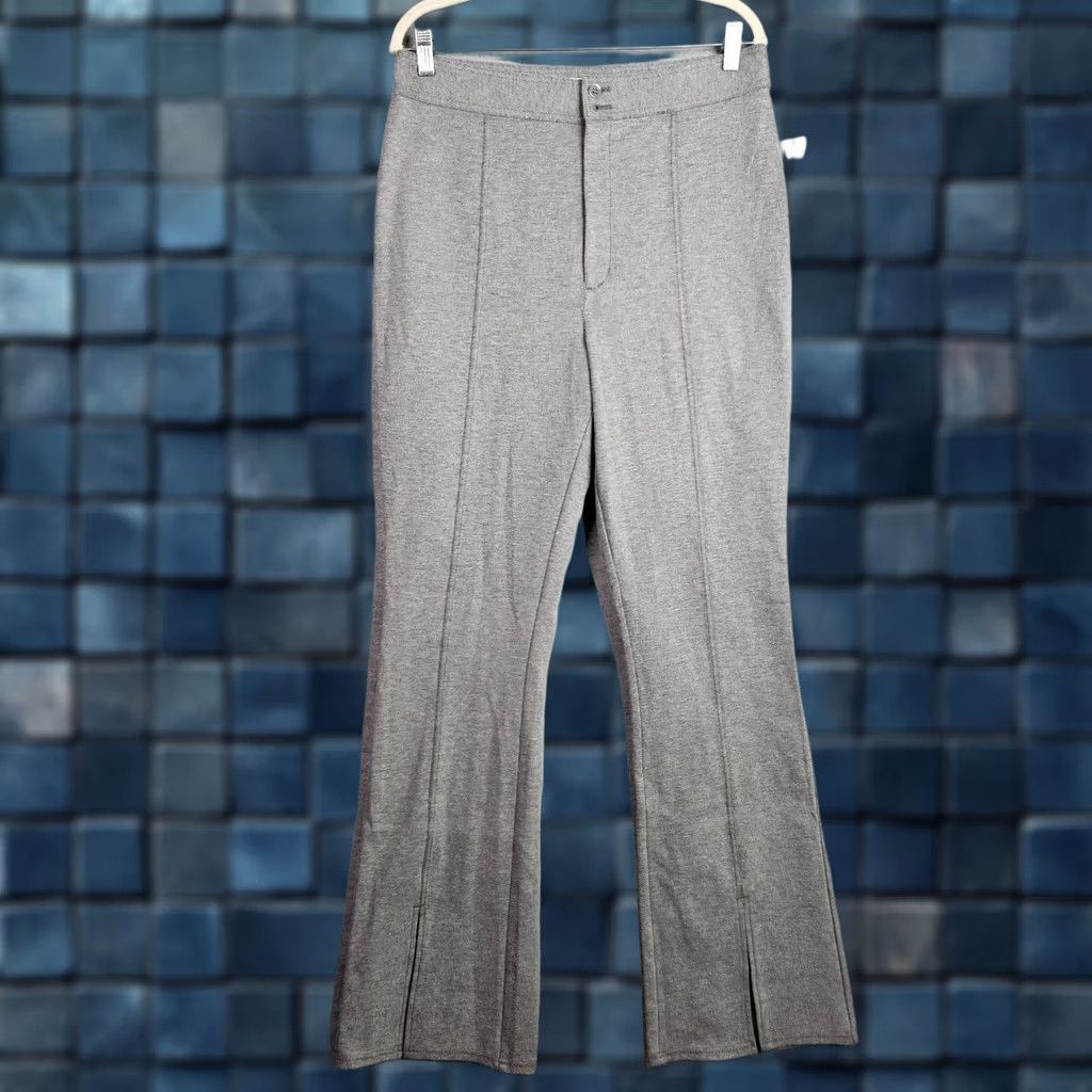 Anthropologie Maeve By Anthropologie Women's Grey Seamed Flare Tweed Pants Sz 14T Tall Regular Front Flat Button Closure Casual Image Measurements Size 36" / US 14 / IT 50 - 1 Thumbnail