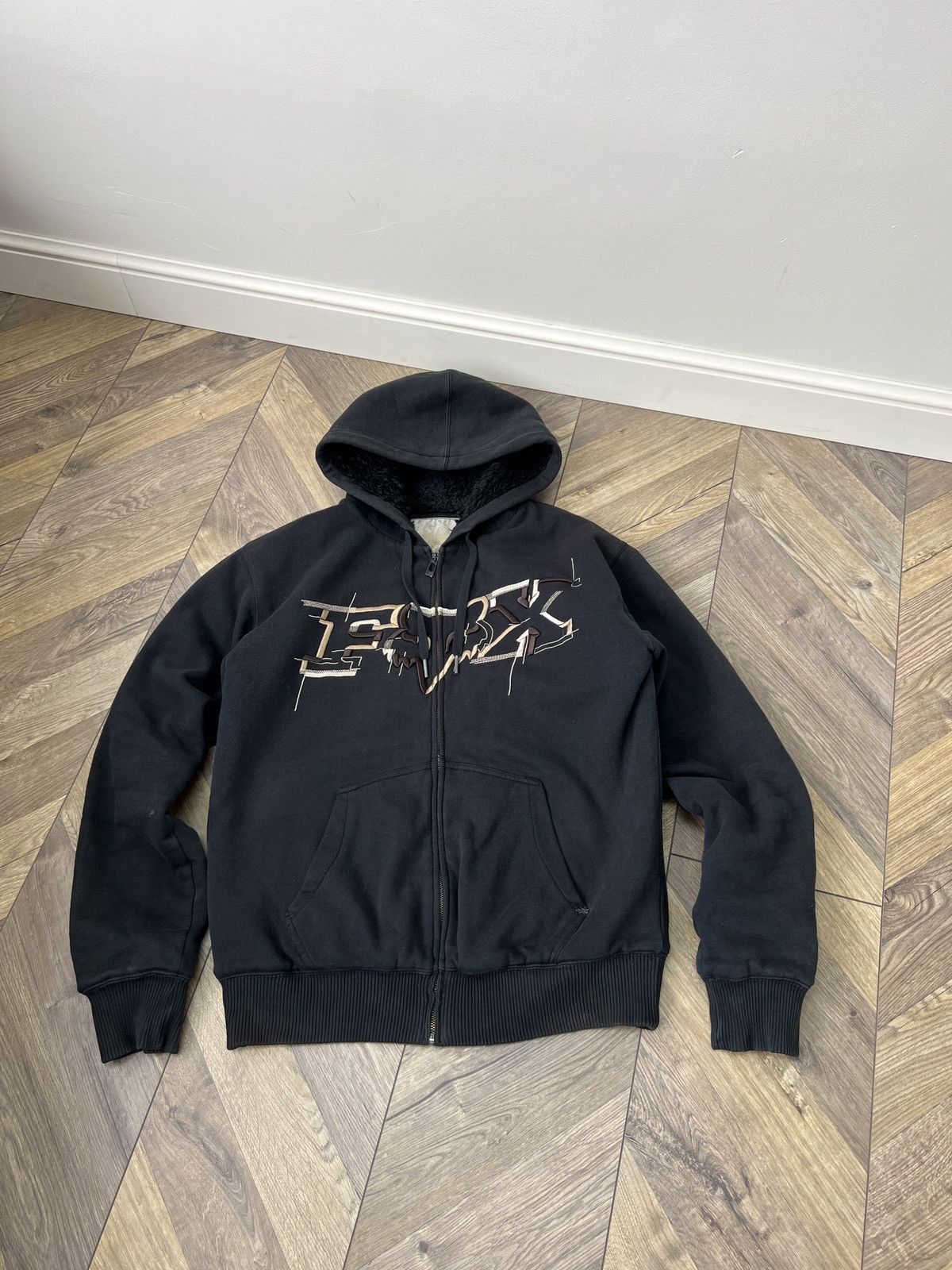Fox Racing Vintage Fox Racing Black Zip-Up Heavy Jacket Streetwear Size US L / EU 52-54 / 3 - 4 Thumbnail