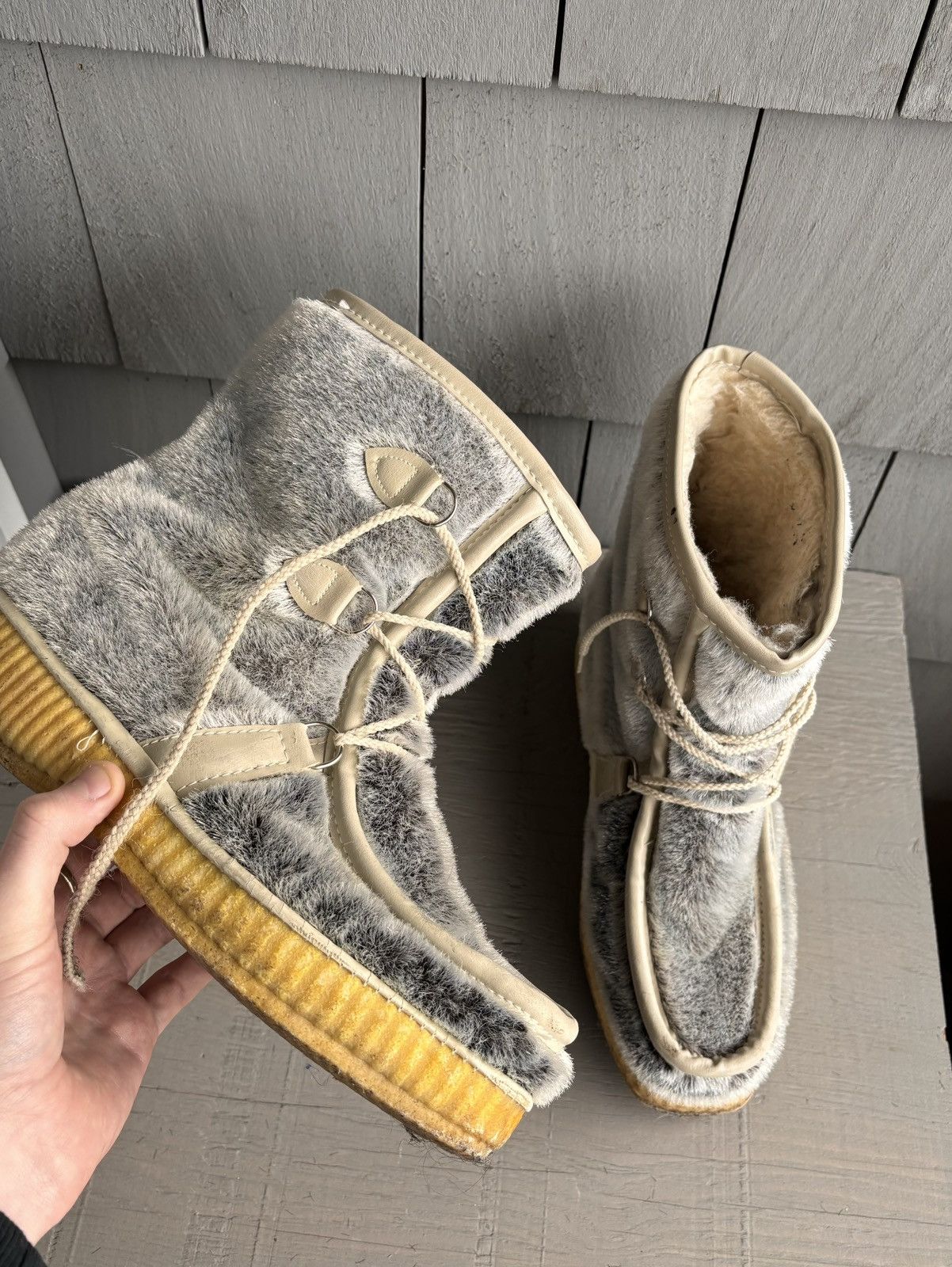 Made In Canada Mink Fur Coat Vintage Vintage Seal Skin Boots 1970s Apres Ski Fur Hair Crepe Sole Grailed