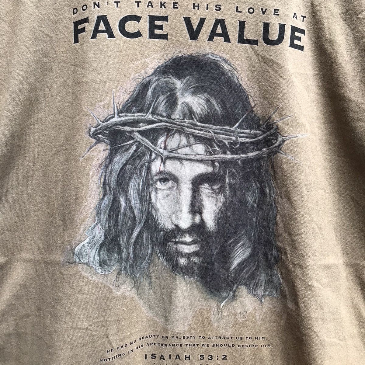Vintage Vintage 90s JESUS face value tee christ bible Size US L / EU 52-54 / 3 - 3 Thumbnail