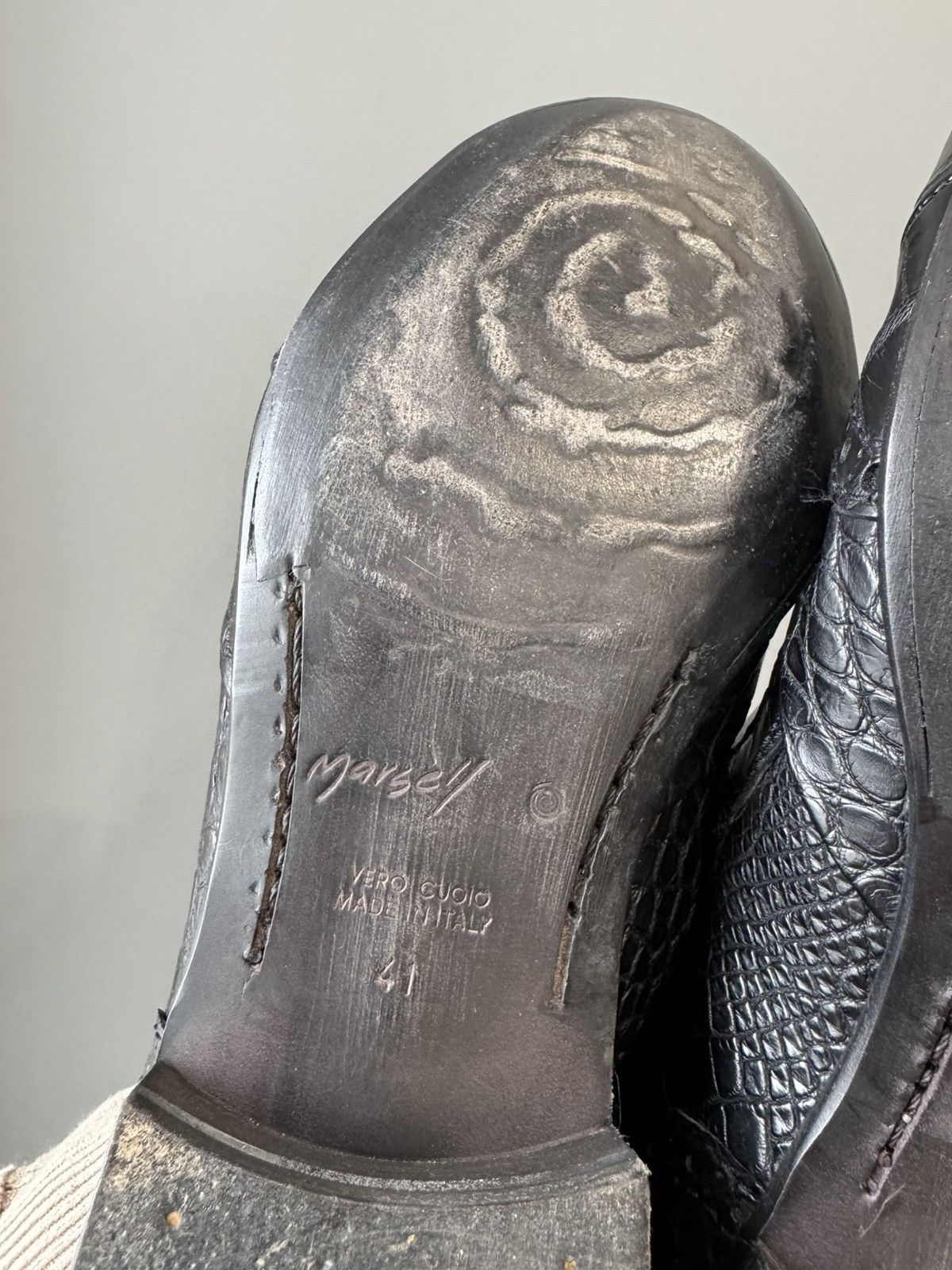 Marsell Marsell Formal Slip-Ons Black Crocodile Size US 8 / EU 41 - 6 Thumbnail
