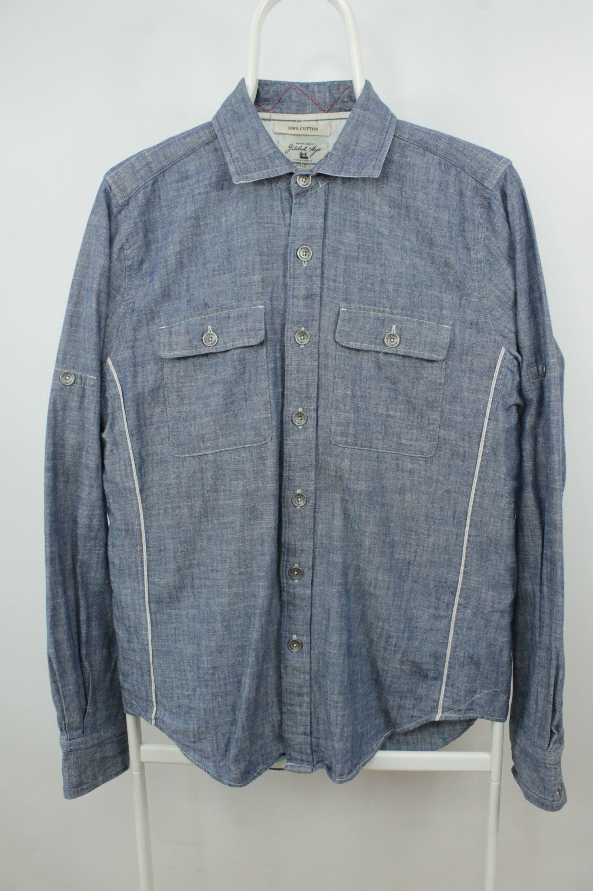 Gilded Age Gilded Age NYC Blue Cotton Shirt Men's Size US M / EU 48-50 / 2 - 1 Thumbnail