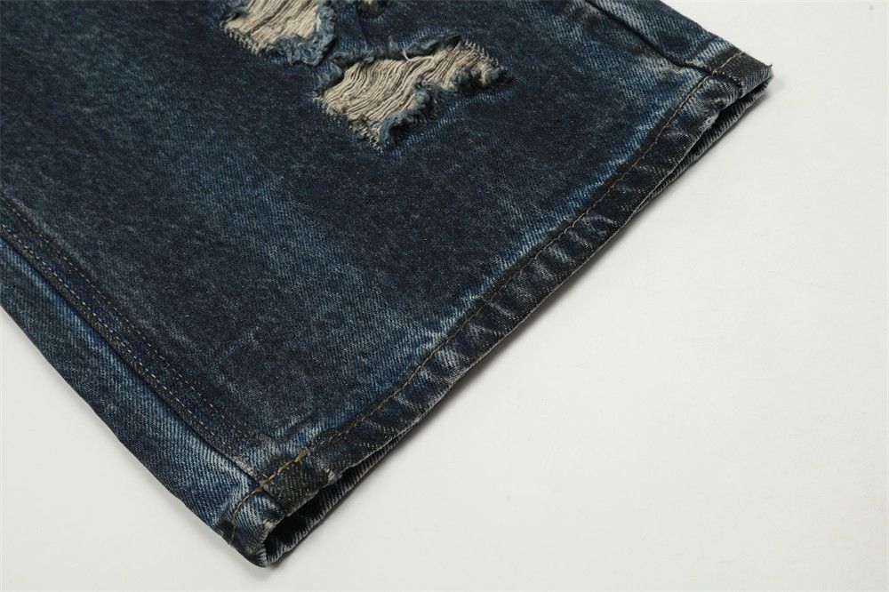 Vintage Retro men's washed distressed loose straight ripped jeans Size US 32 / EU 48 - 6 Thumbnail