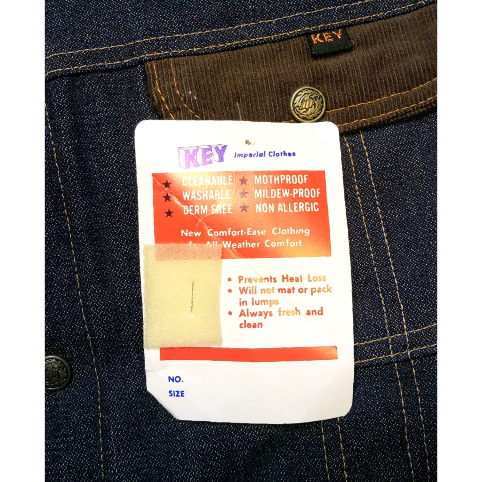 Imperial VINTAGE Key Imperial 46L Denim Trucker Jacket Blue Red Quilt Lined Work Wear XL Jacket Mens Size US 36 / EU 52 - 6 Thumbnail