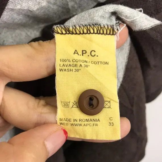 A.P.C. Vtg A.P.C Rue MADAME PARIS APC Striped Polo Tee Shirt Size US M / EU 48-50 / 2 - 4 Thumbnail