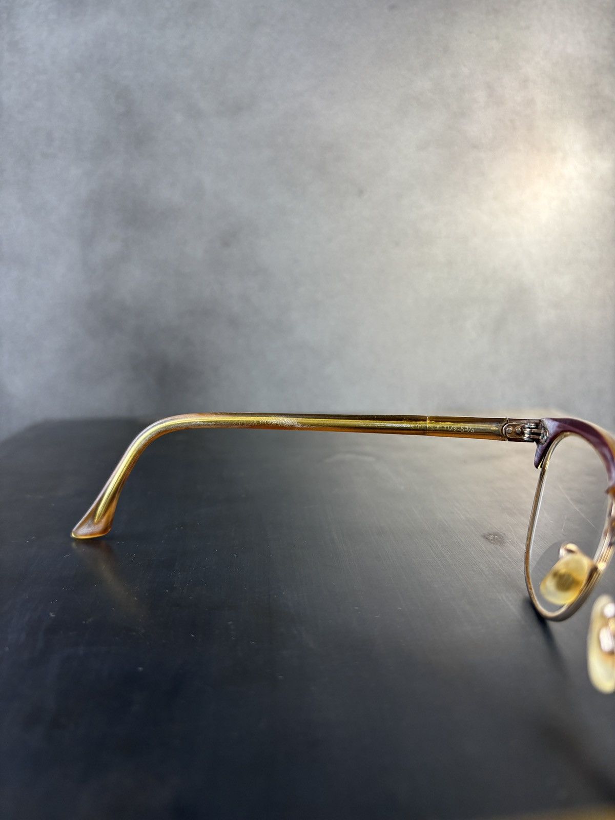 Vintage 1950s Glasses Frame Vintage Eyeglasses Horn Rim GF Gold Fill Size ONE SIZE - 7 Thumbnail