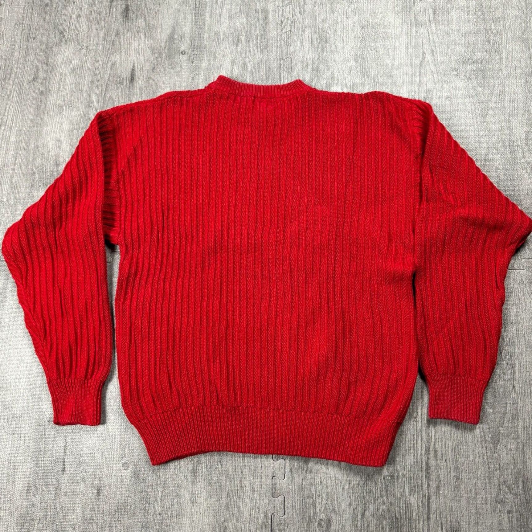 Izod VINTAGE IZOD MENS RED COTTON CABLE-KNIT PULLOVER SWEATER LARGE HEAVYWEIGHT 90s OUTDOOR Size US L / EU 52-54 / 3 - 6 Thumbnail