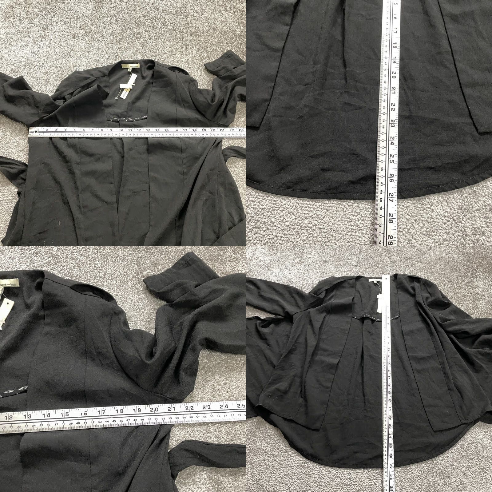 Hudson June & Hudson Wrapped Top Womens 1 Solid Black Long Sleeve Cover Up Work NWD New Size XS / US 0-2 / IT 36-38 - 8 Thumbnail