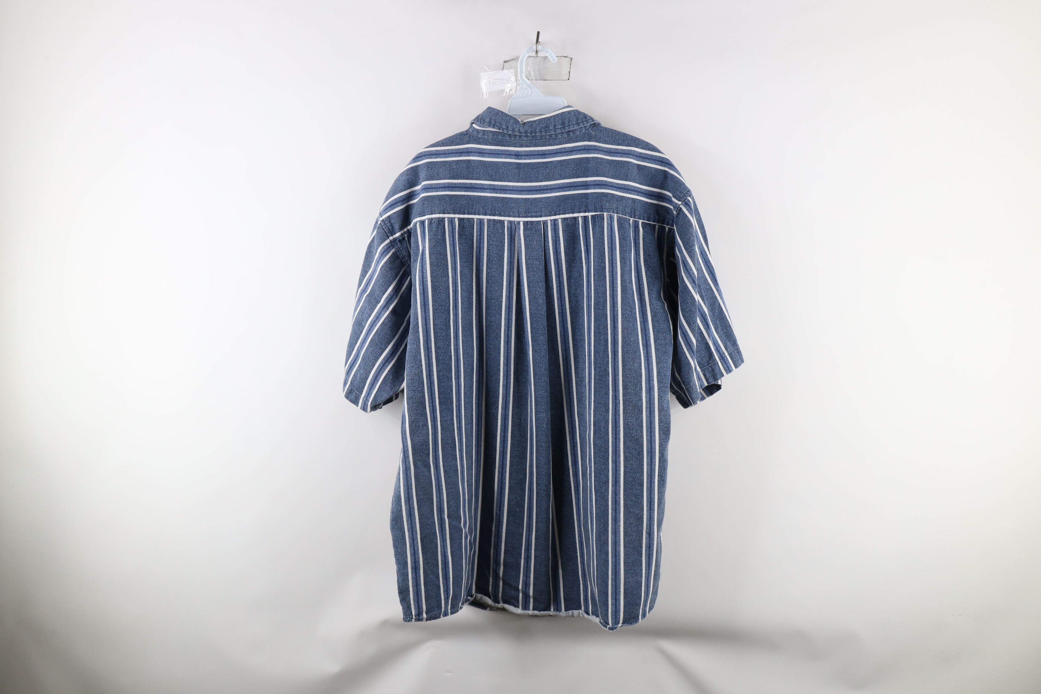Vintage Vintage 90s Streetwear Striped Short Sleeve Button Shirt Size US L / EU 52-54 / 3 - 7 Thumbnail