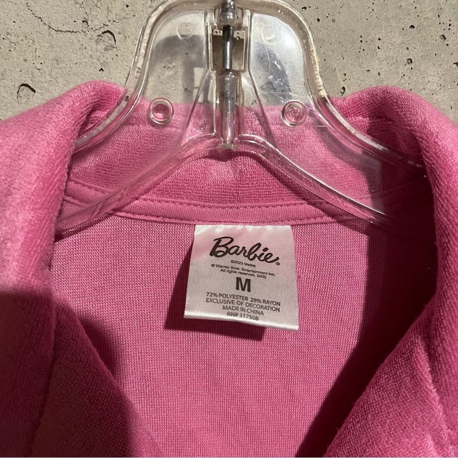 Other Barbie Terry Cloth Button Down Shirt Short Sleeve Pink Size M / US 6-8 / IT 42-44 - 3 Thumbnail
