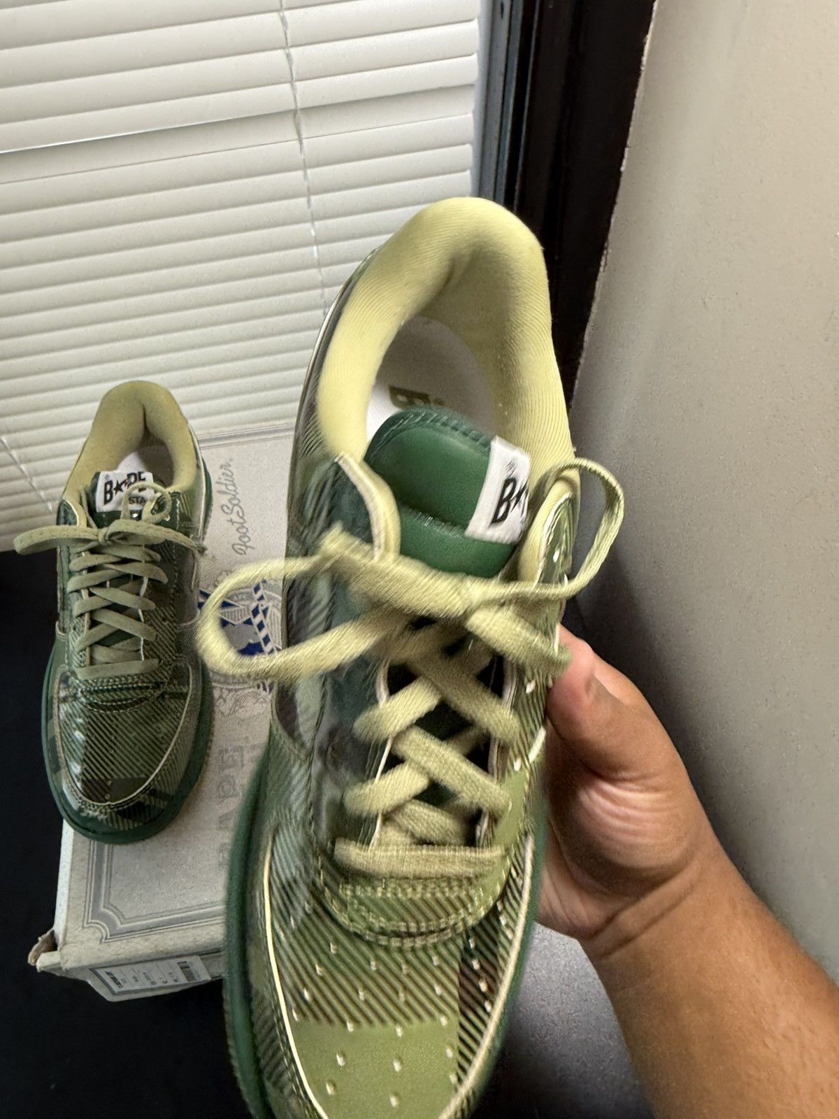 Bape Bapesta Green Check Shoes Size 9 Size US 9 / EU 42 - 6 Thumbnail