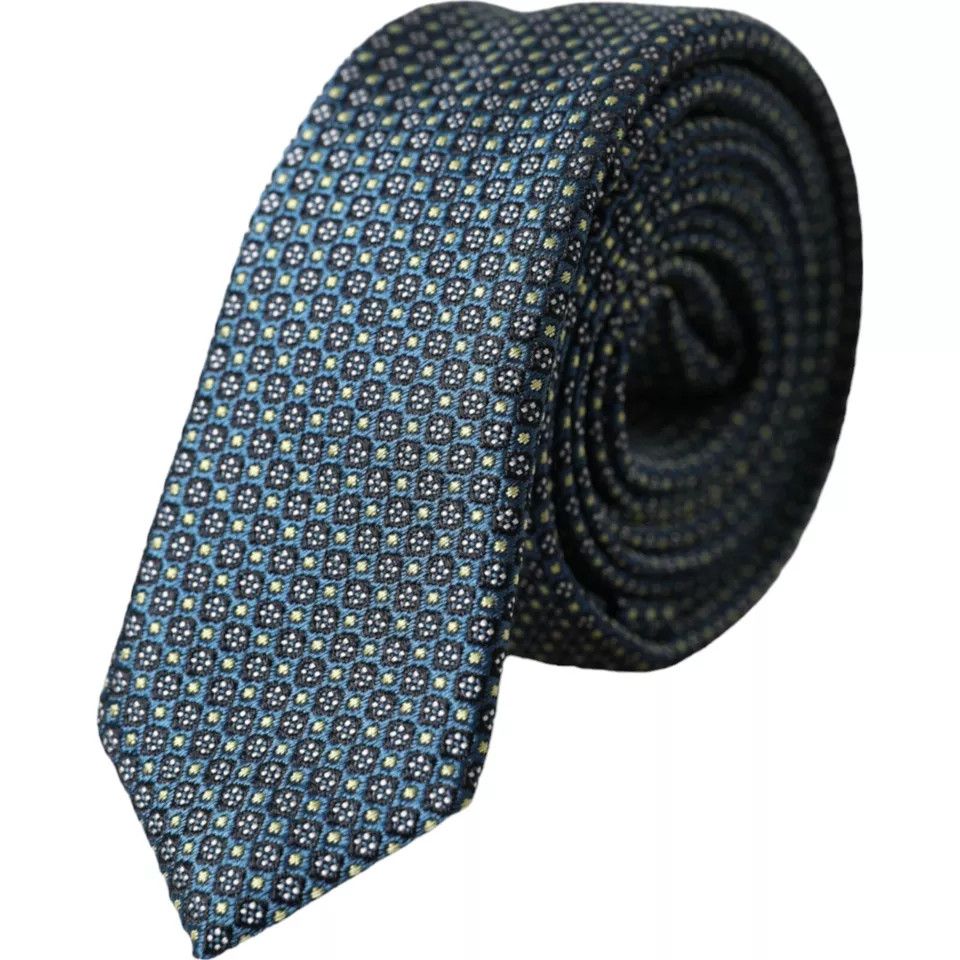 Dolce & Gabbana Green Patterned 100% Silk Adjustable Men Men's Tie Size ONE SIZE - 1 Thumbnail