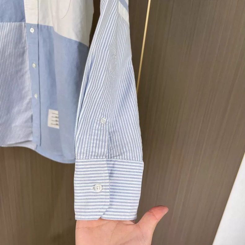 Thom Browne Thom Browne size1 White and blue four-bar shirt Size US S / EU 44-46 / 1 - 4 Thumbnail