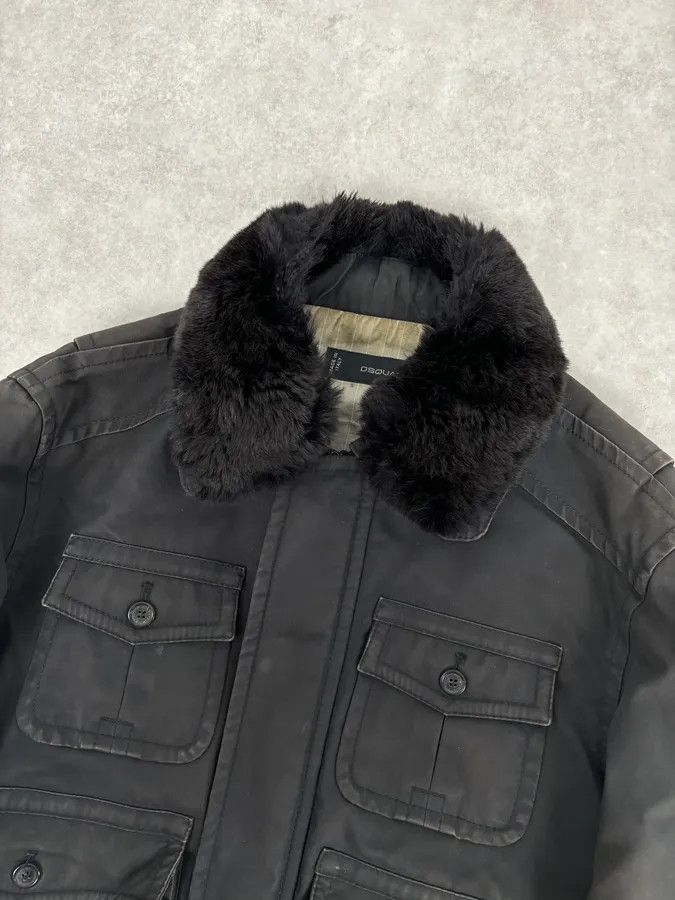 Dsquared2 AW2009 Dsquared2 Black Fur Collar Denim Bomber Jacket Size US M / EU 48-50 / 2 - 4 Thumbnail