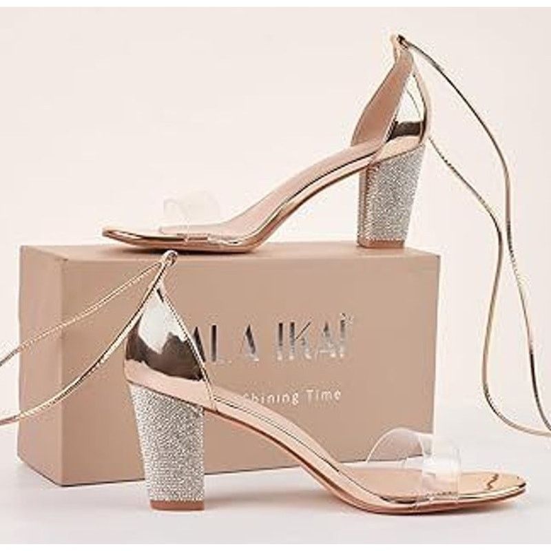 Other NEW Women's EU 41.5/US 11.5 Open Toe Lace Rhinestone Heels Size US 11.5 / IT 41.5 - 1 Thumbnail