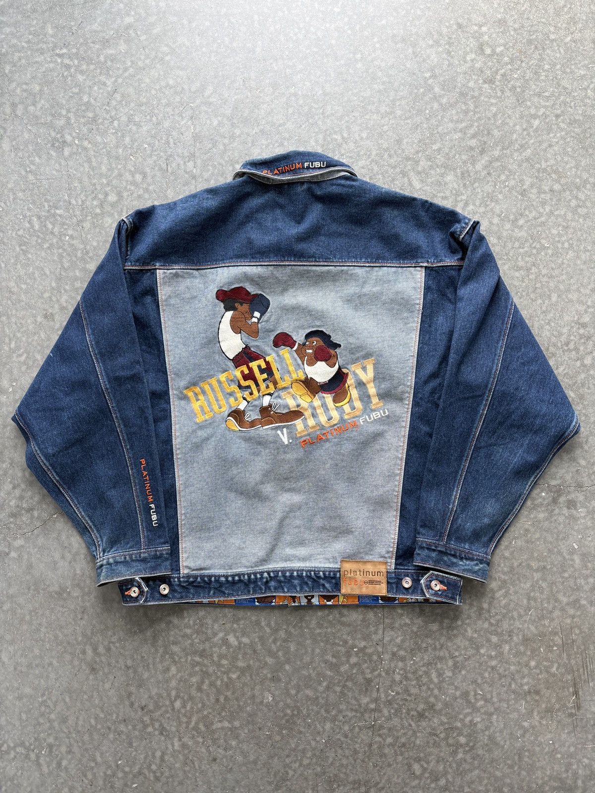 Fubu Vintage Y2K Platinum Fubu Russell vs Rudy Denim Jacket Size US XXL / EU 58 / 5 - 1 Thumbnail