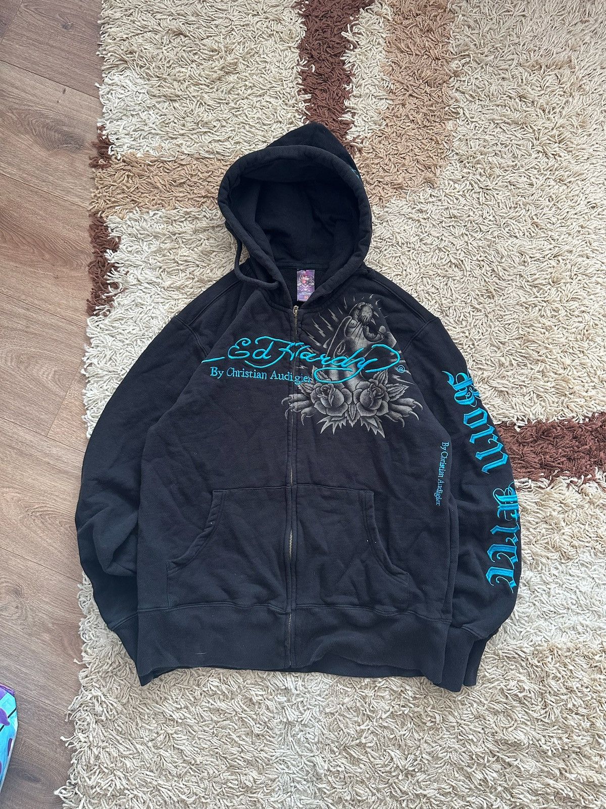 Ed Hardy 🔥VINTAGE ED HARDY BY CHRISTIAN AUDIGIER EMBROIDERED LOGO🔥 Size US M / EU 48-50 / 2 - 4 Thumbnail