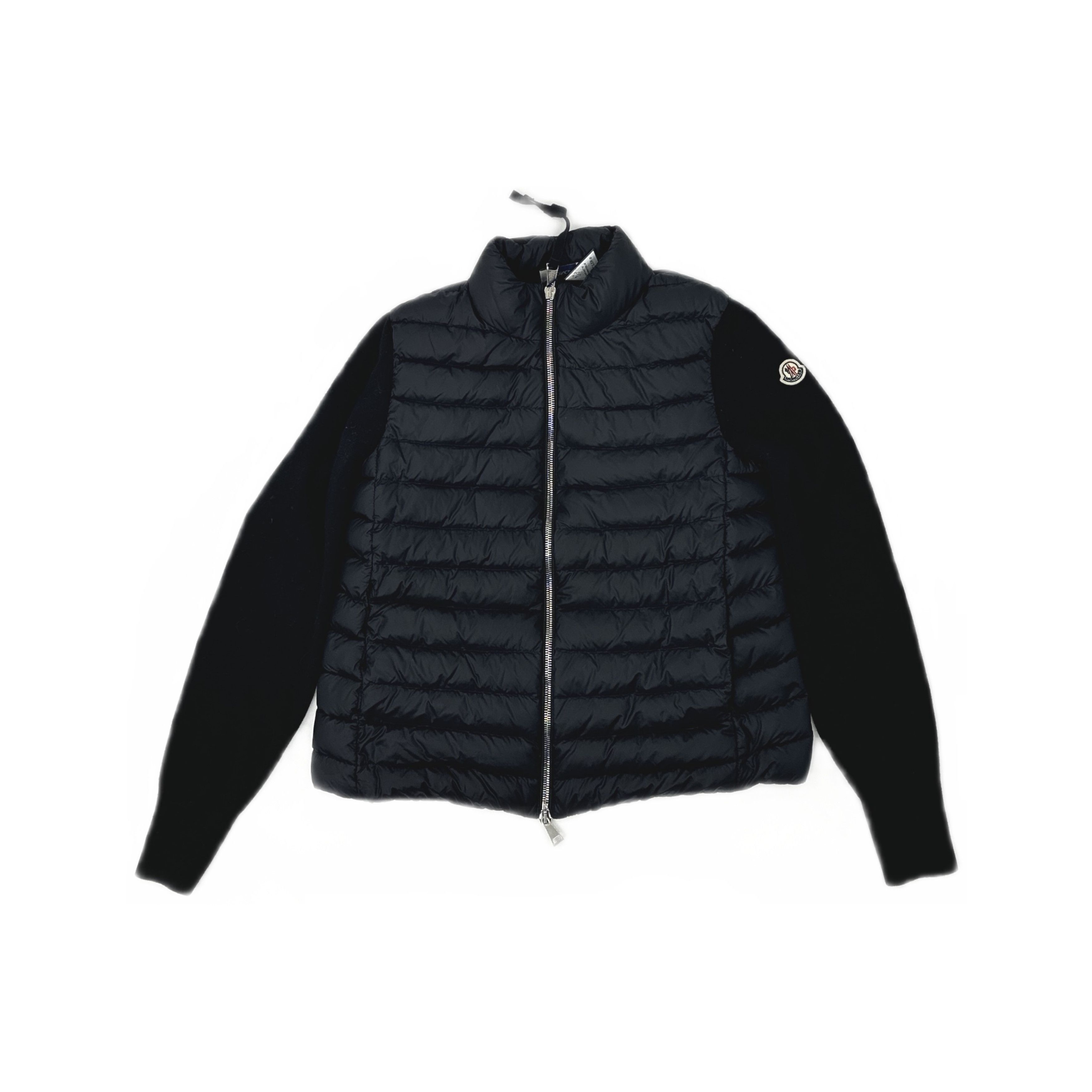 Moncler Black Quilted Knit Sleeve Zip Jacket Size Xs, Men's