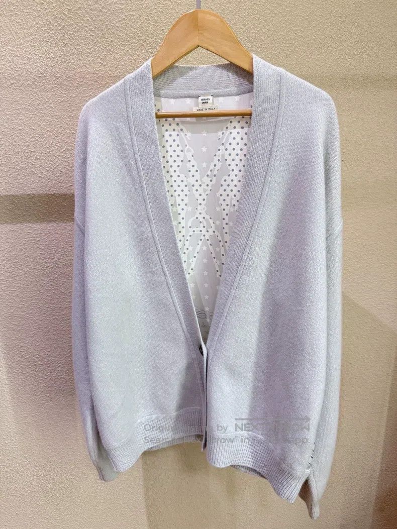Hermes Hermes Silk and cashmere blend cardigan jacket Size XXS / US 00 / IT 34 - 1 Thumbnail