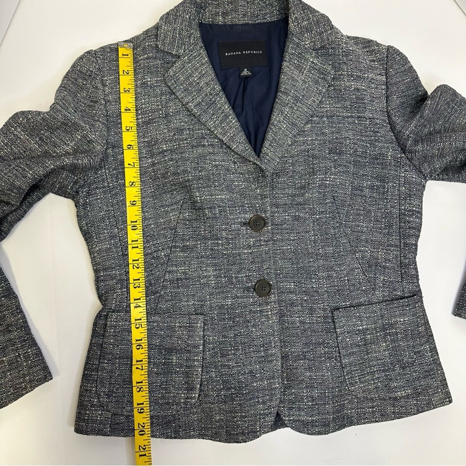 Banana Republic Banana Republic Women’s Tweed Blazer M Linen, Silk, Wool Size M / US 6-8 / IT 42-44 - 9 Thumbnail