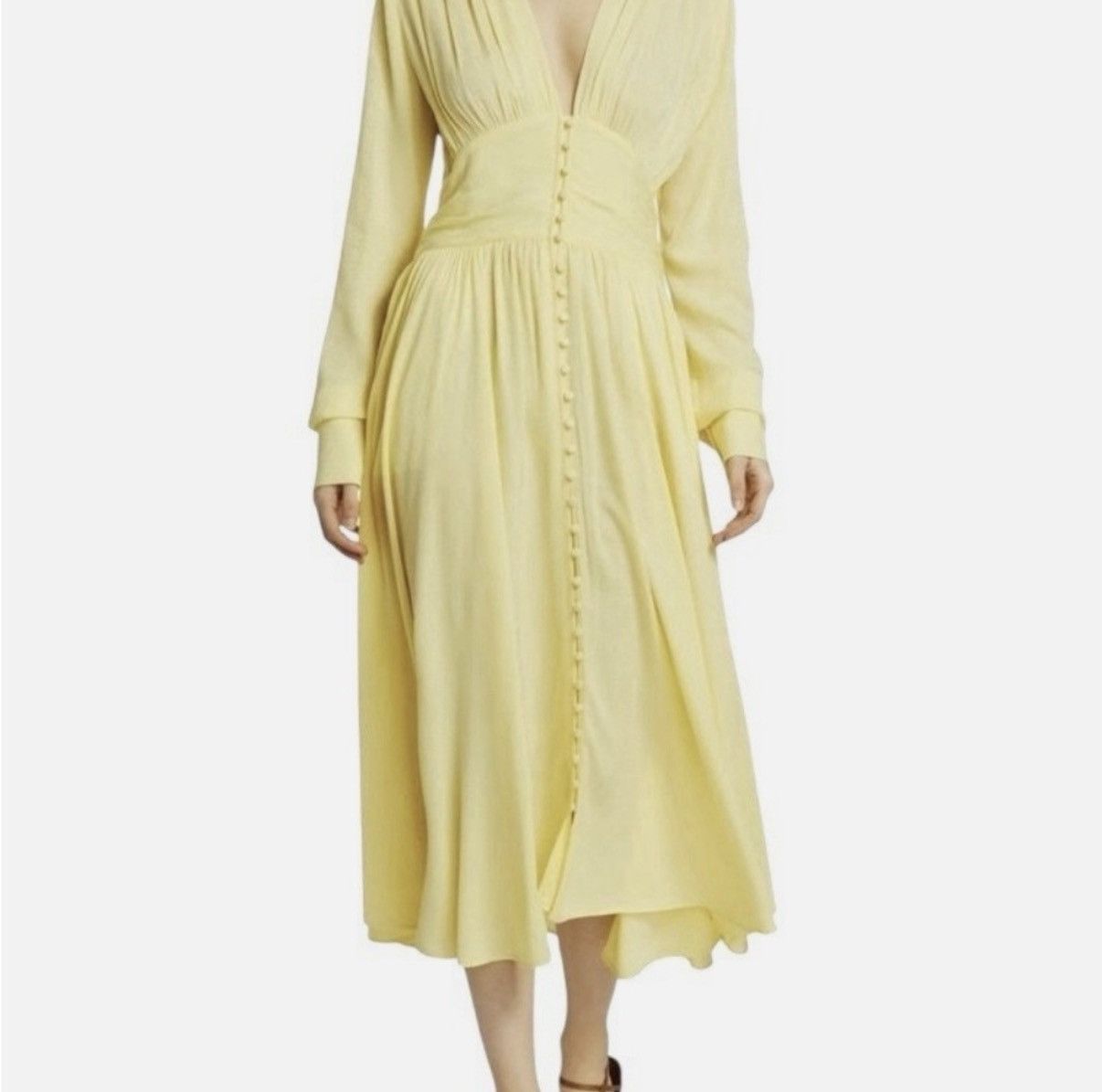 ROTATE Rotate Birger Christensen Yellow Long Sleeve Dress Size 2 Size XS / US 0-2 / IT 36-38 - 3 Thumbnail