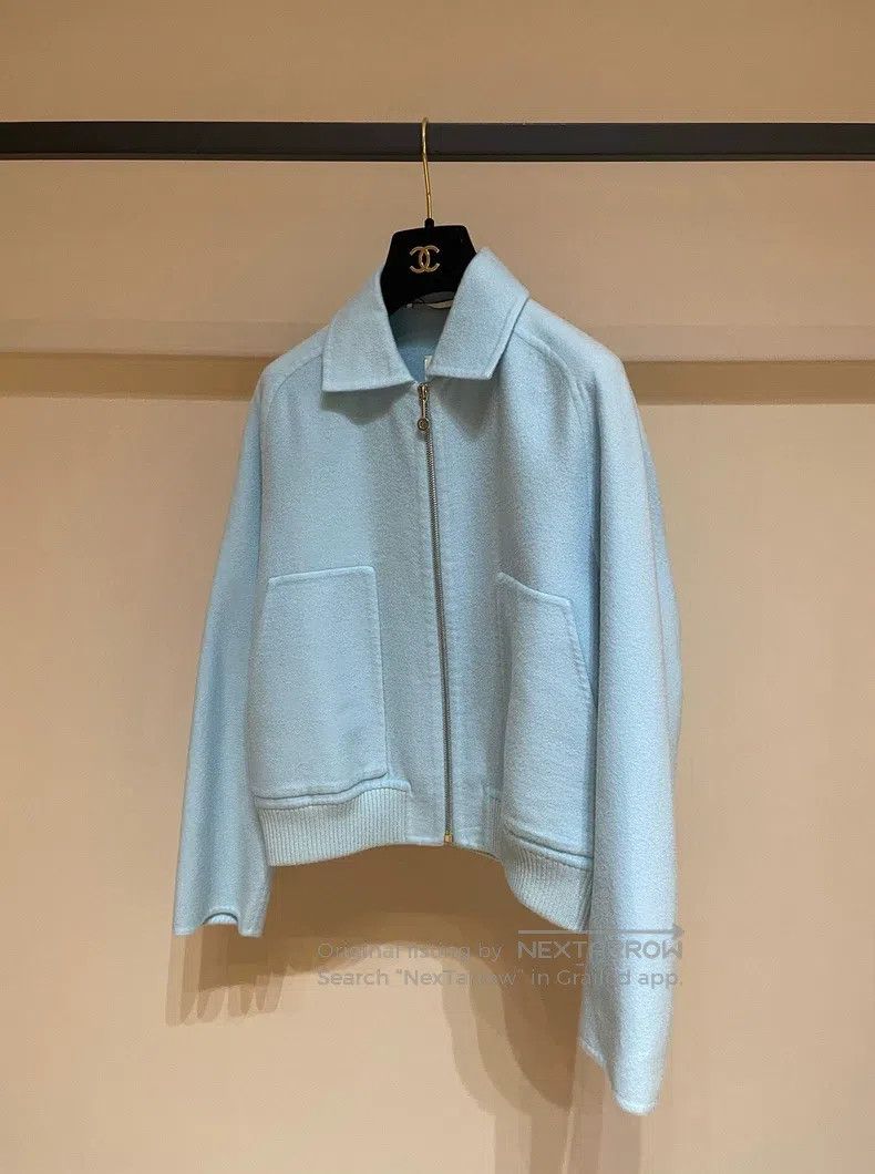 Hermes Hermes Spring/Summer Show Model Light Blue Wool Tweed Jack Size XXS / US 00 / IT 34 - 2 Thumbnail