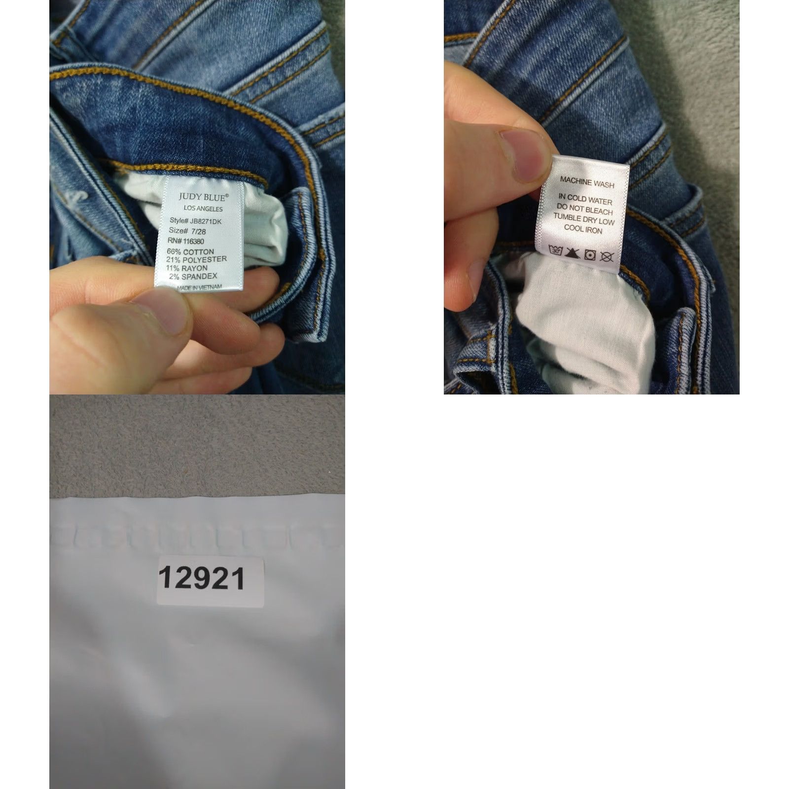 Denime Judy Blue Jeans Womens 7/28 Denim Relaxed Fit Distressed Stretch Mid Rise Jeans Size 28" / US 6 / IT 42 - 8 Thumbnail