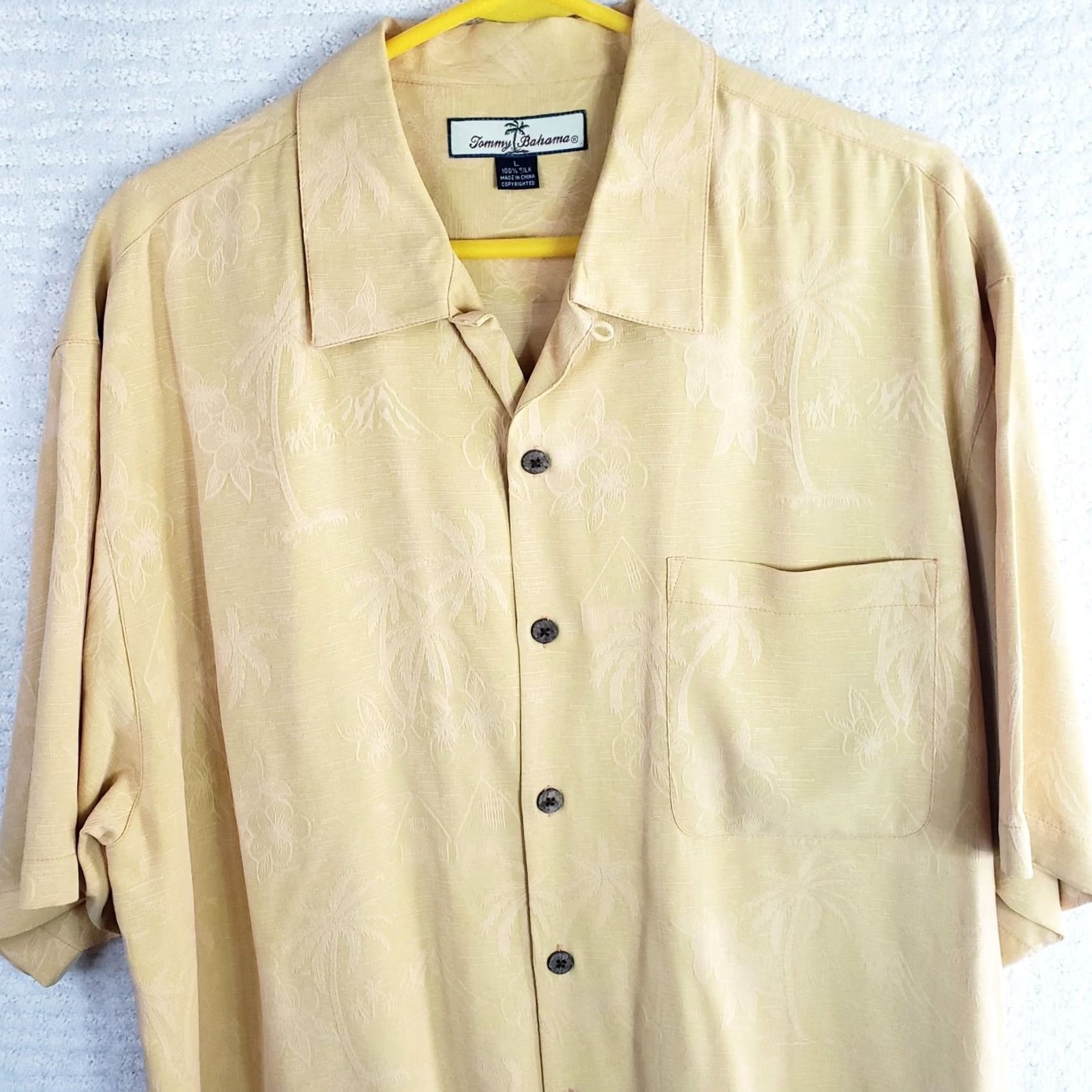 Tommy Bahama VINTAGE Tommy Bahama Shirt L Cantalope Silk Hawaiian Floral Golf Tropical Men's Size US L / EU 52-54 / 3 - 2 Thumbnail