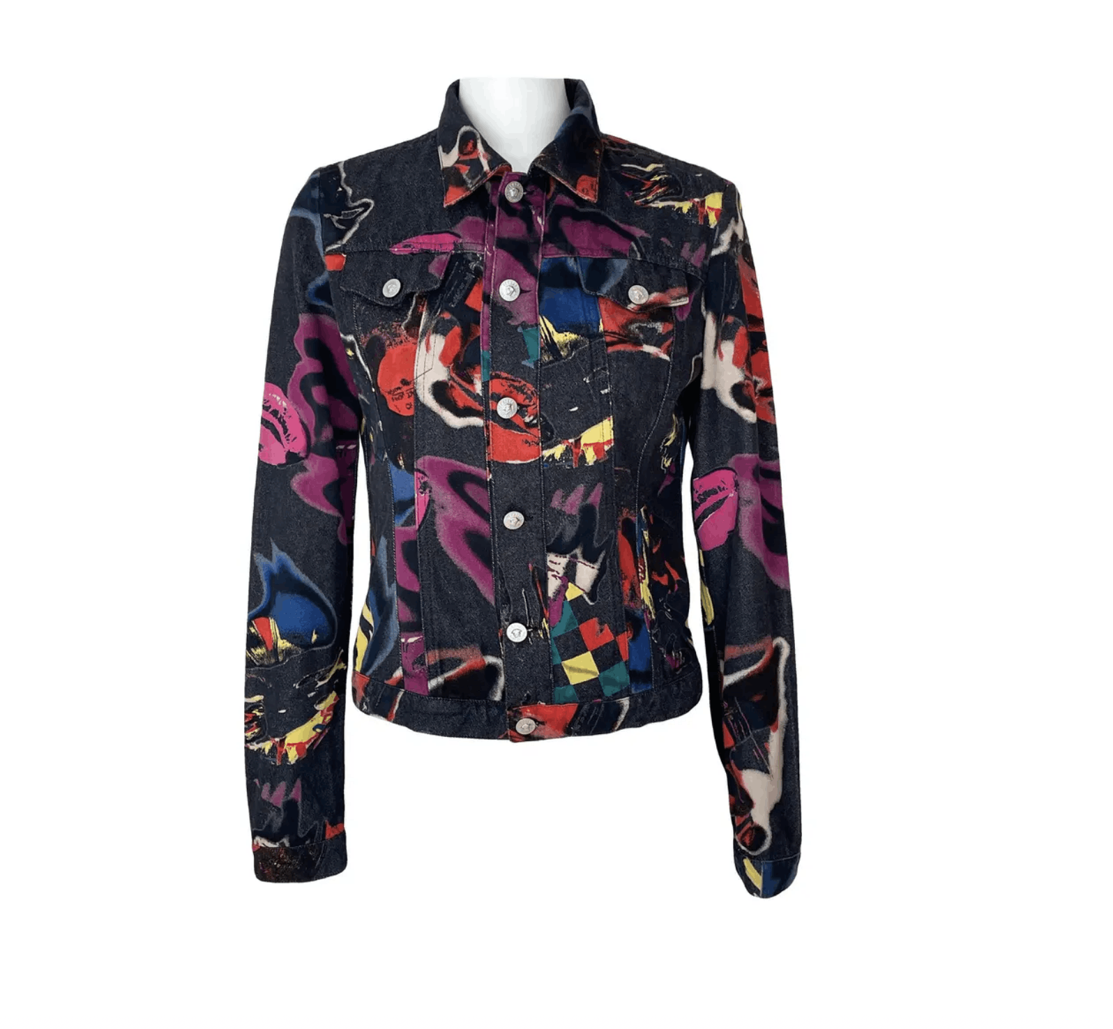 Versace 1990s denim graffiti jacket Size S / US 4 / IT 40 - 1 Thumbnail