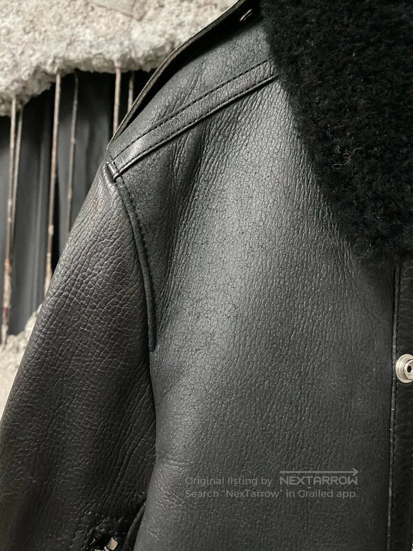 Balmain balmain black leather shearling jacket. Size US XXL / EU 58 / 5 - 5 Thumbnail