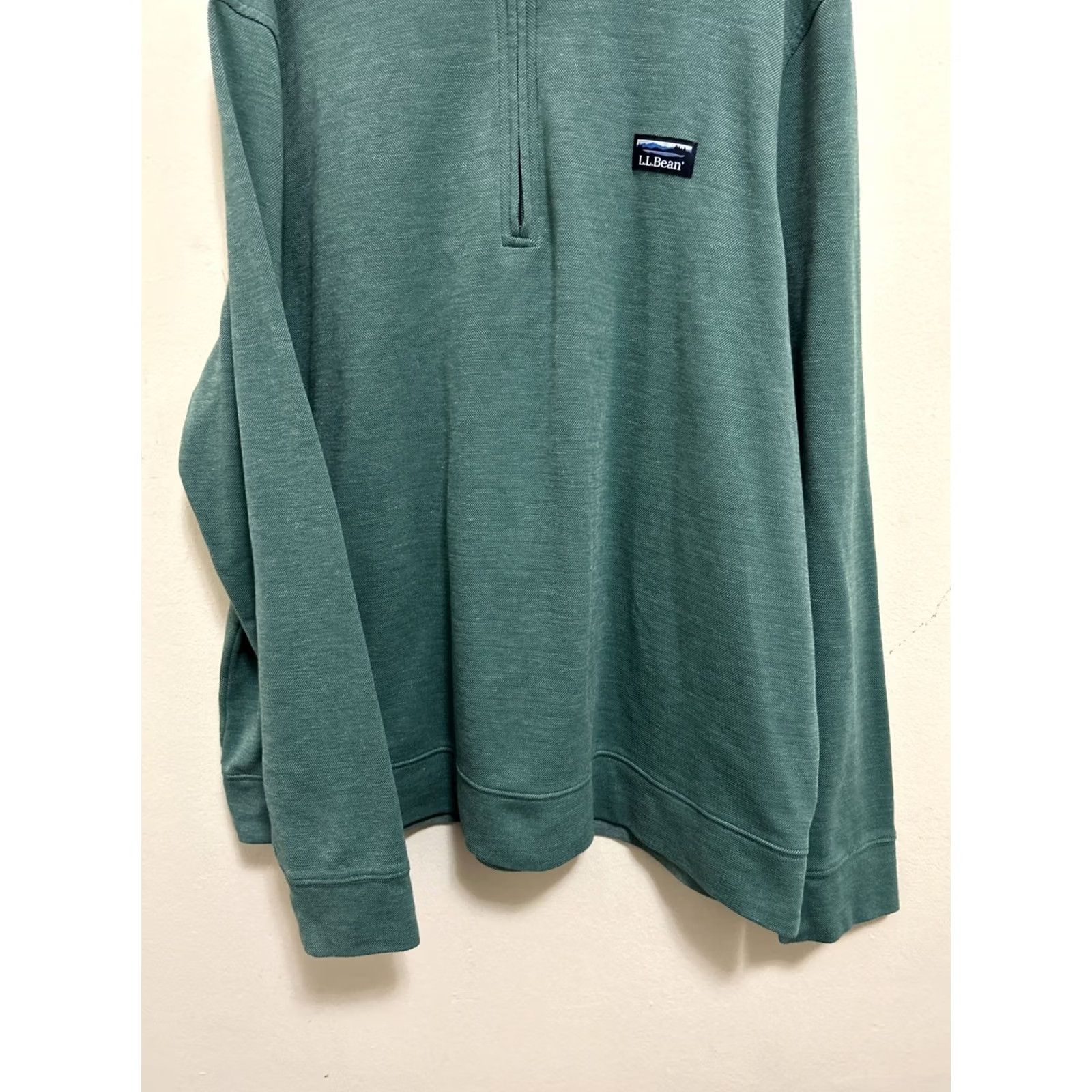 Altea LL Bean Pullover Mens XL Green Teal Comfort Stretch 1/4 Zip Long Sleeve Shirt Size US XL / EU 56 / 4 - 3 Thumbnail