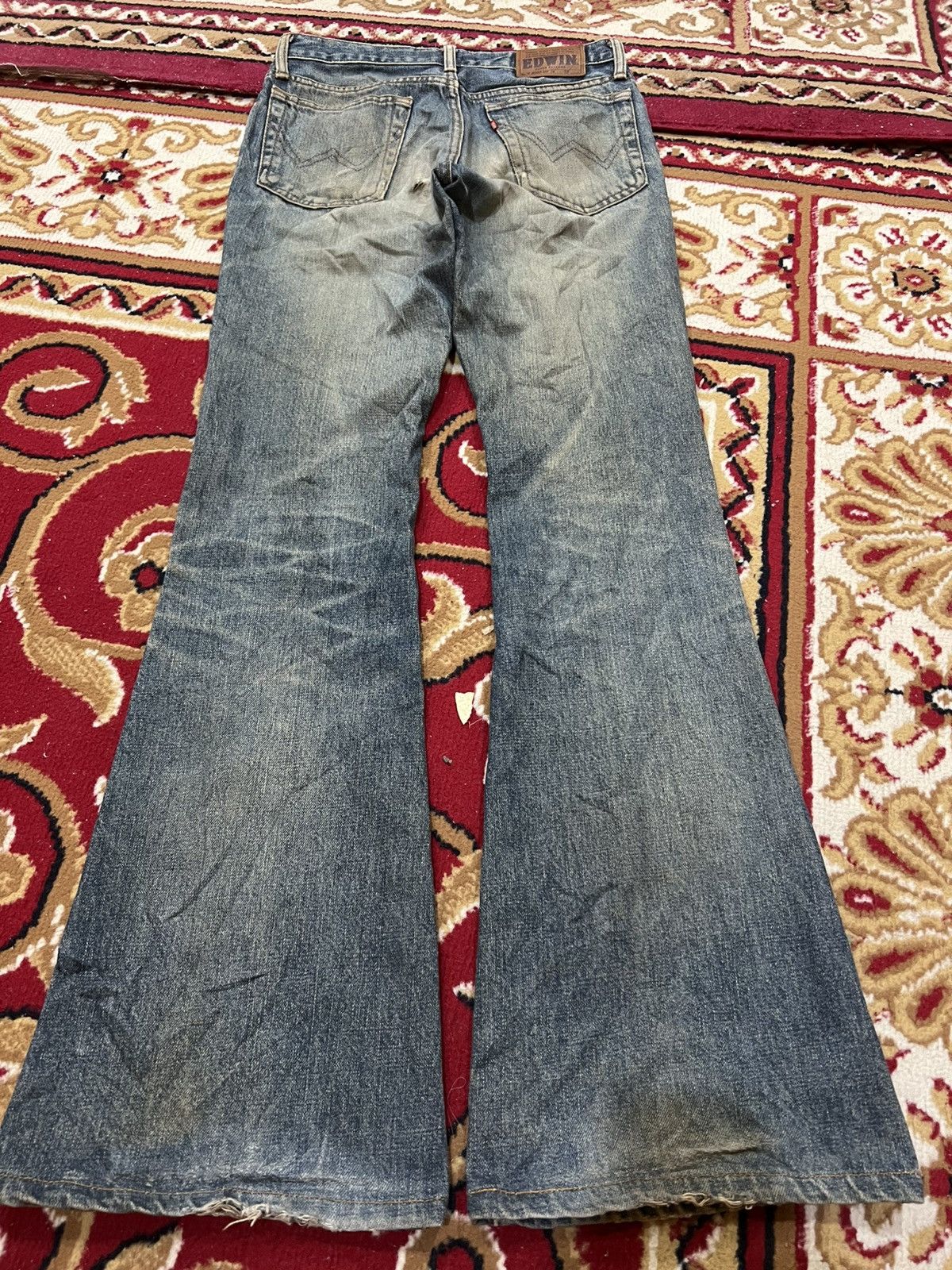 Edwin 🌈Flare Vintage Edwin Extra Extreme Distress Jean Size US 28 / EU 44 - 2 Thumbnail