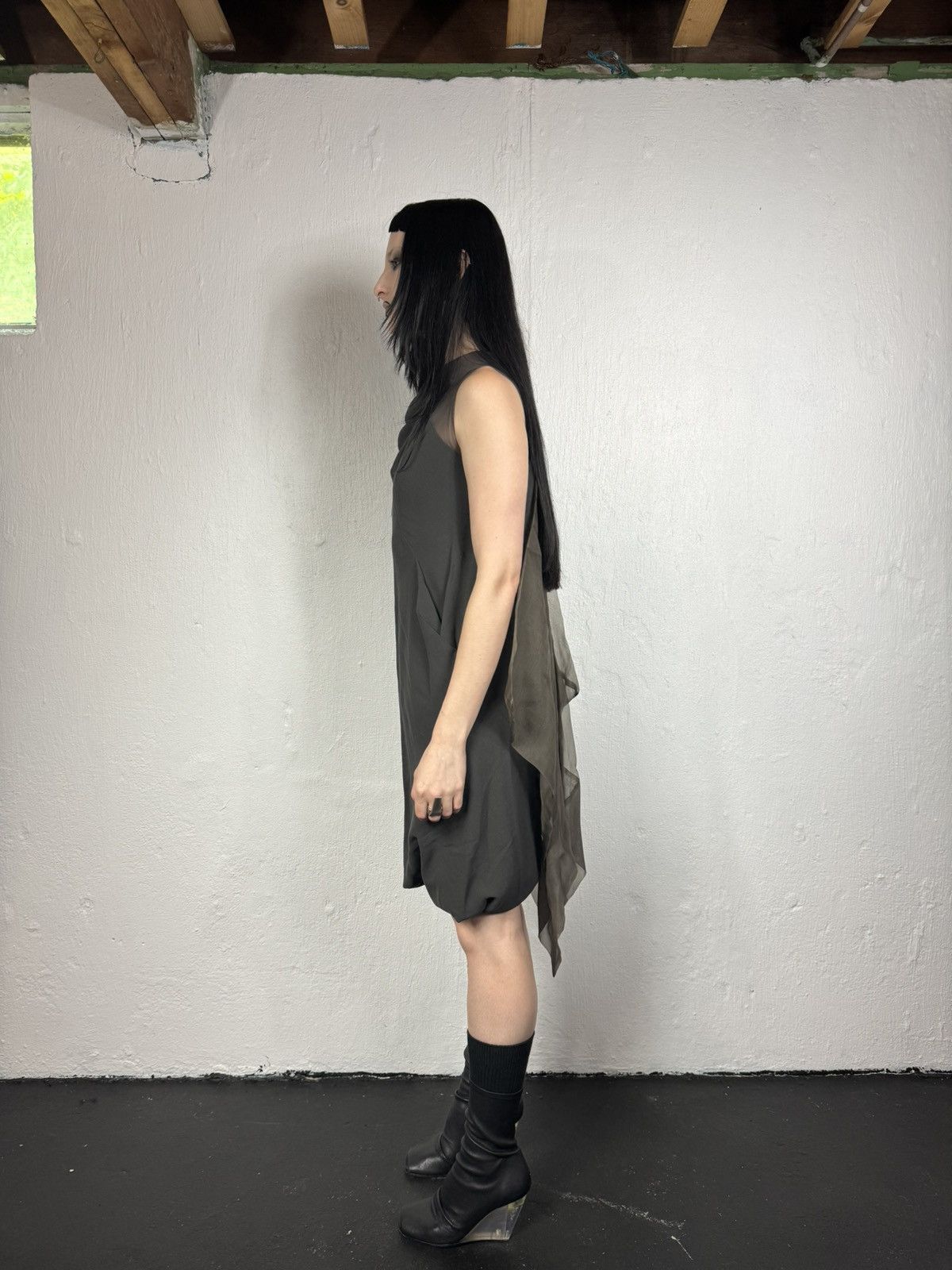 Rick Owens Rick Owen’s 08 Creatch Cape dress Size S / US 4 / IT 40 - 3 Thumbnail