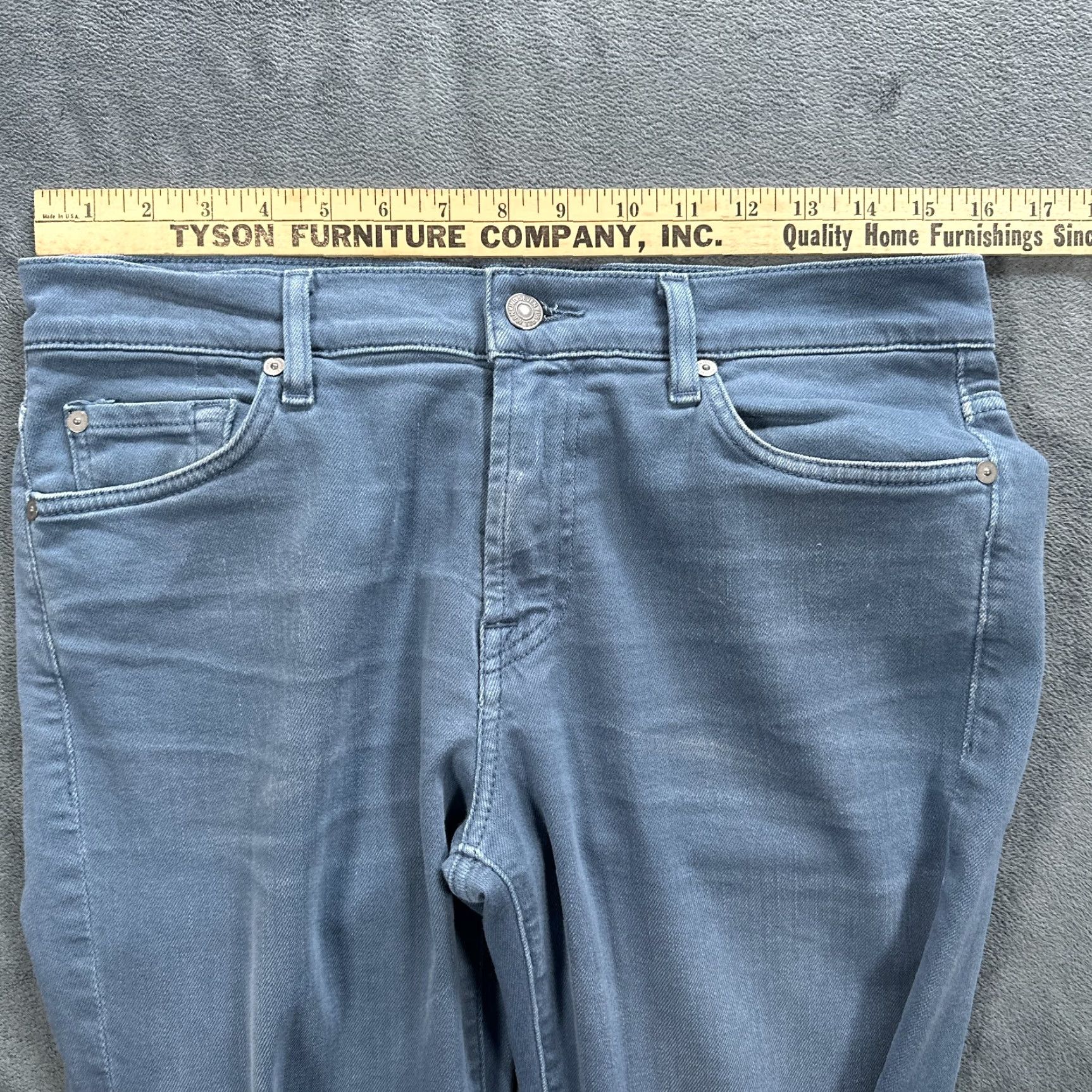 7 For All Mankind 7 For All Mankind Jeans Mens 32x28 Gray Denim Slimmy Straight Leg Size US 31 - 6 Thumbnail