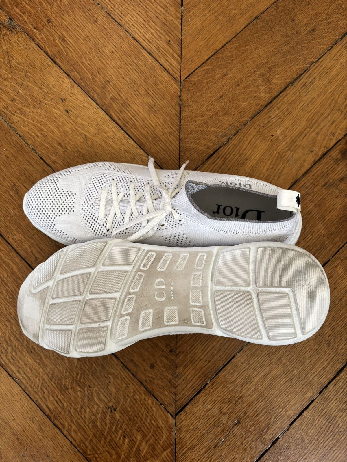 Dior Dior B21 Knit Sneakers – White (EU 45 / US 12) Size US 12 / EU 45 - 9 Thumbnail
