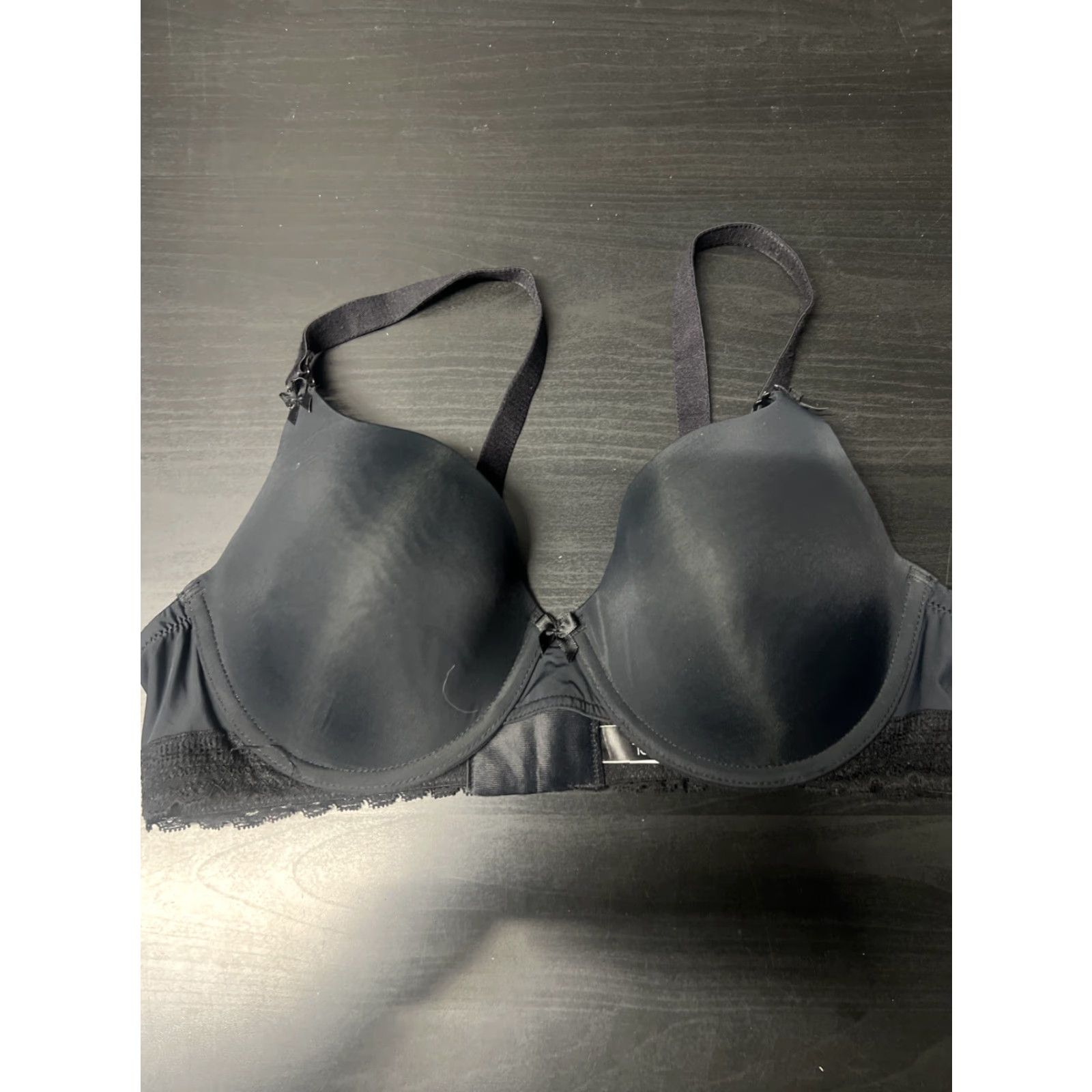 Vintage Felina Bra 36C Black Womens Underwired Lace T-Shirt Cup Size C Size ONE SIZE - 2 Thumbnail