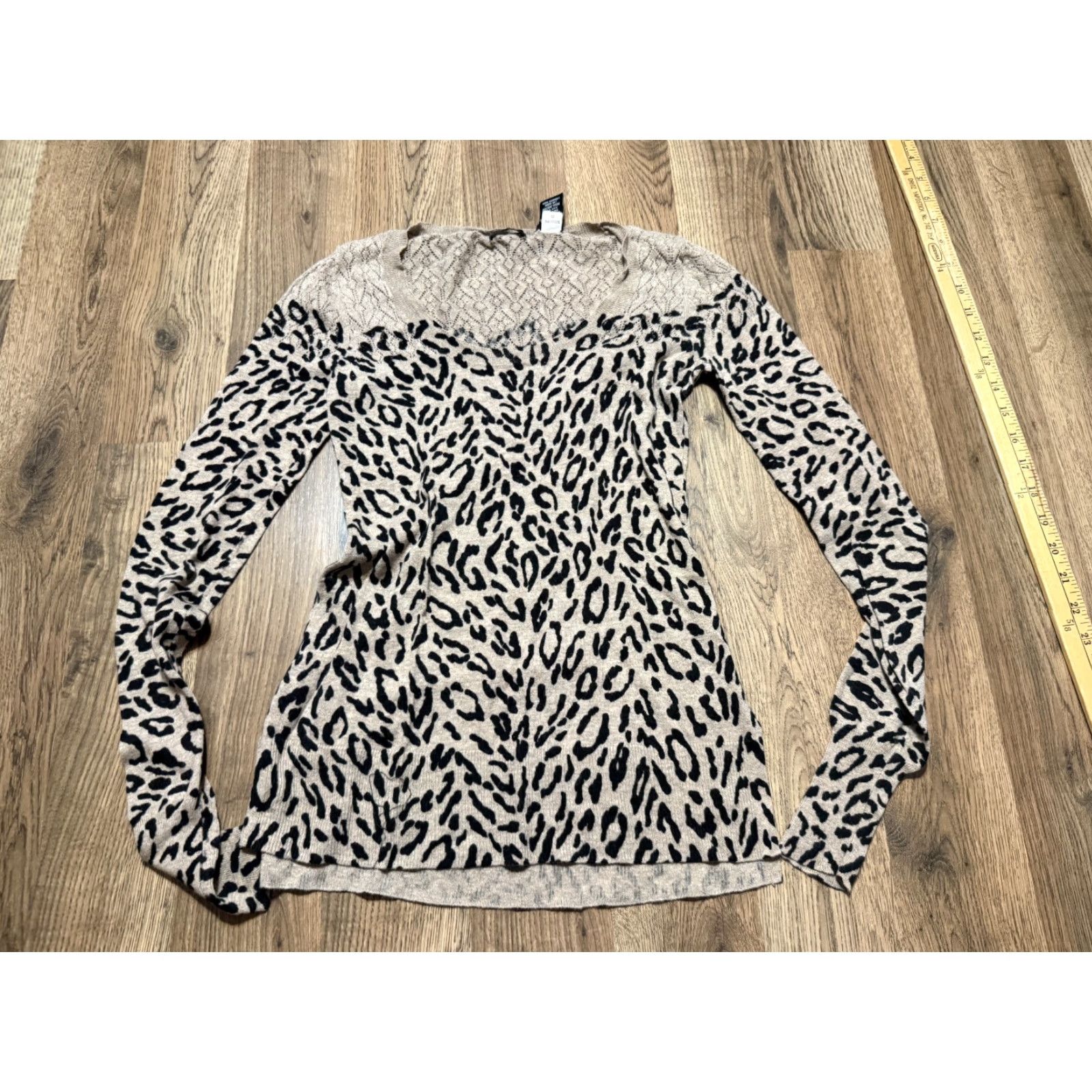 Vintage MODA Shirt Women's XS/S Cheetah Print Long Sleeve Shirt Brown Black Size XS / US 0-2 / IT 36-38 - 2 Thumbnail