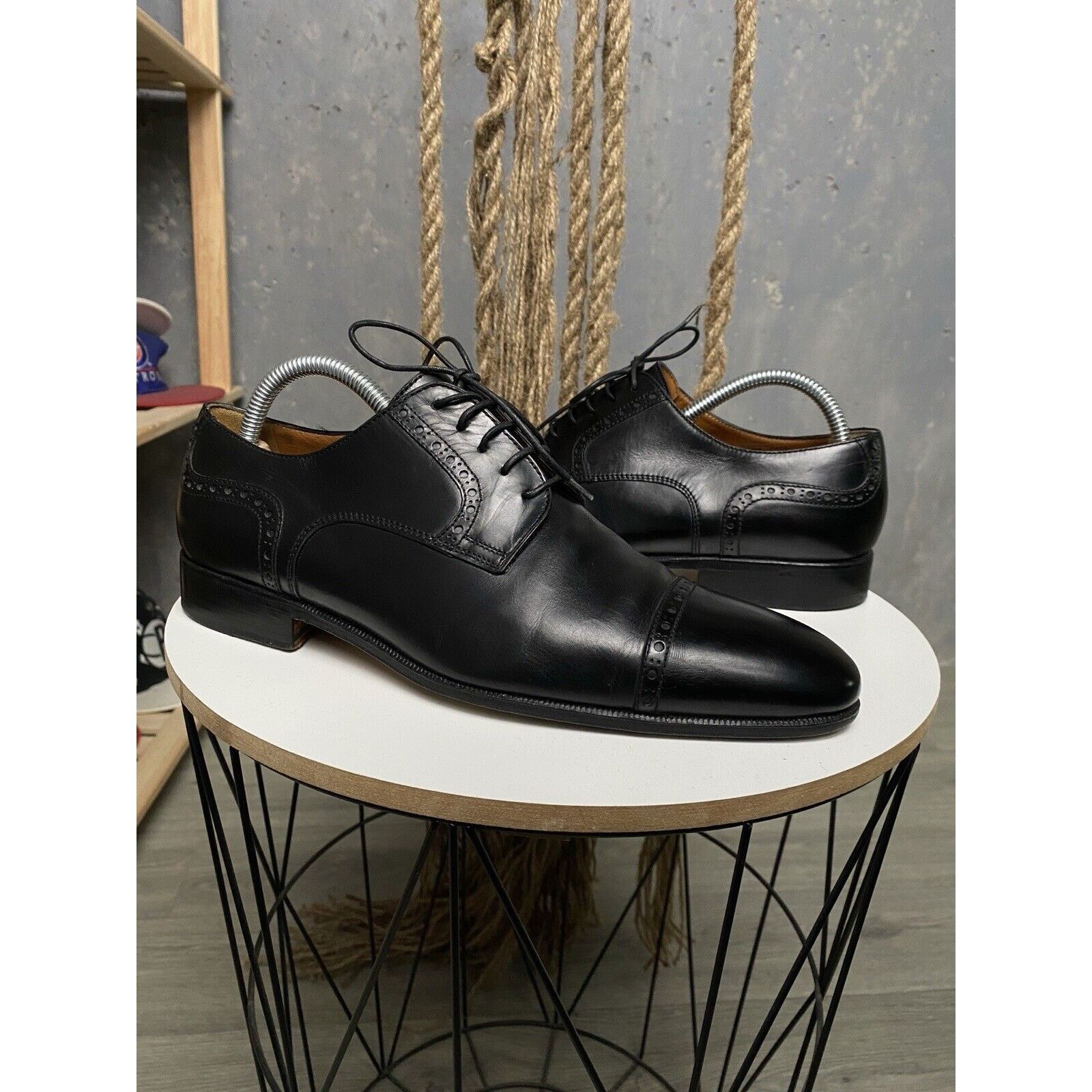 Corneliani Black Leather Oxford Shoes Black Men Size Us 8;