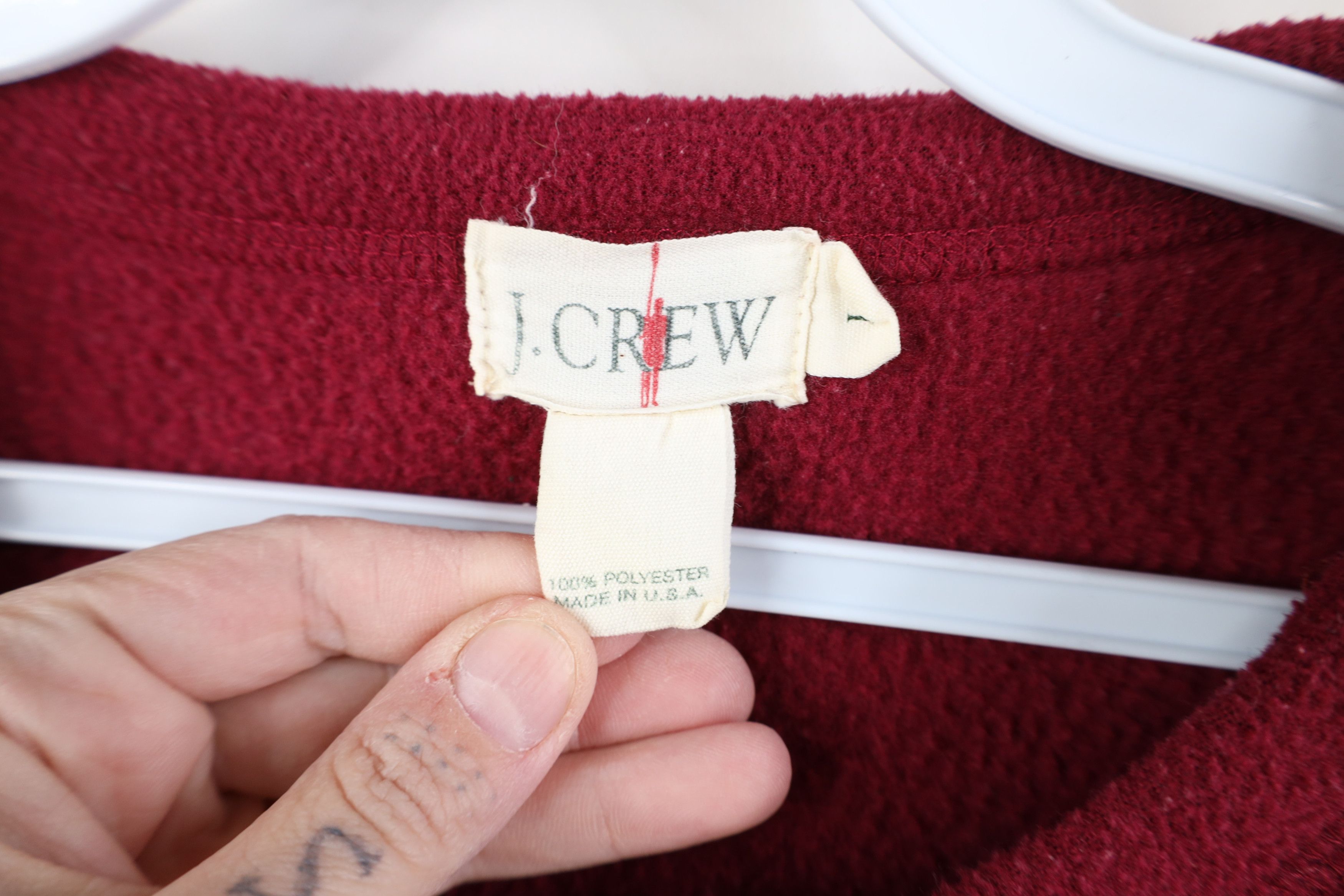 J.Crew Vintage 90s J Crew Blank Boxy Fit Fleece Sweater Red USA Size US L / EU 52-54 / 3 - 5 Thumbnail